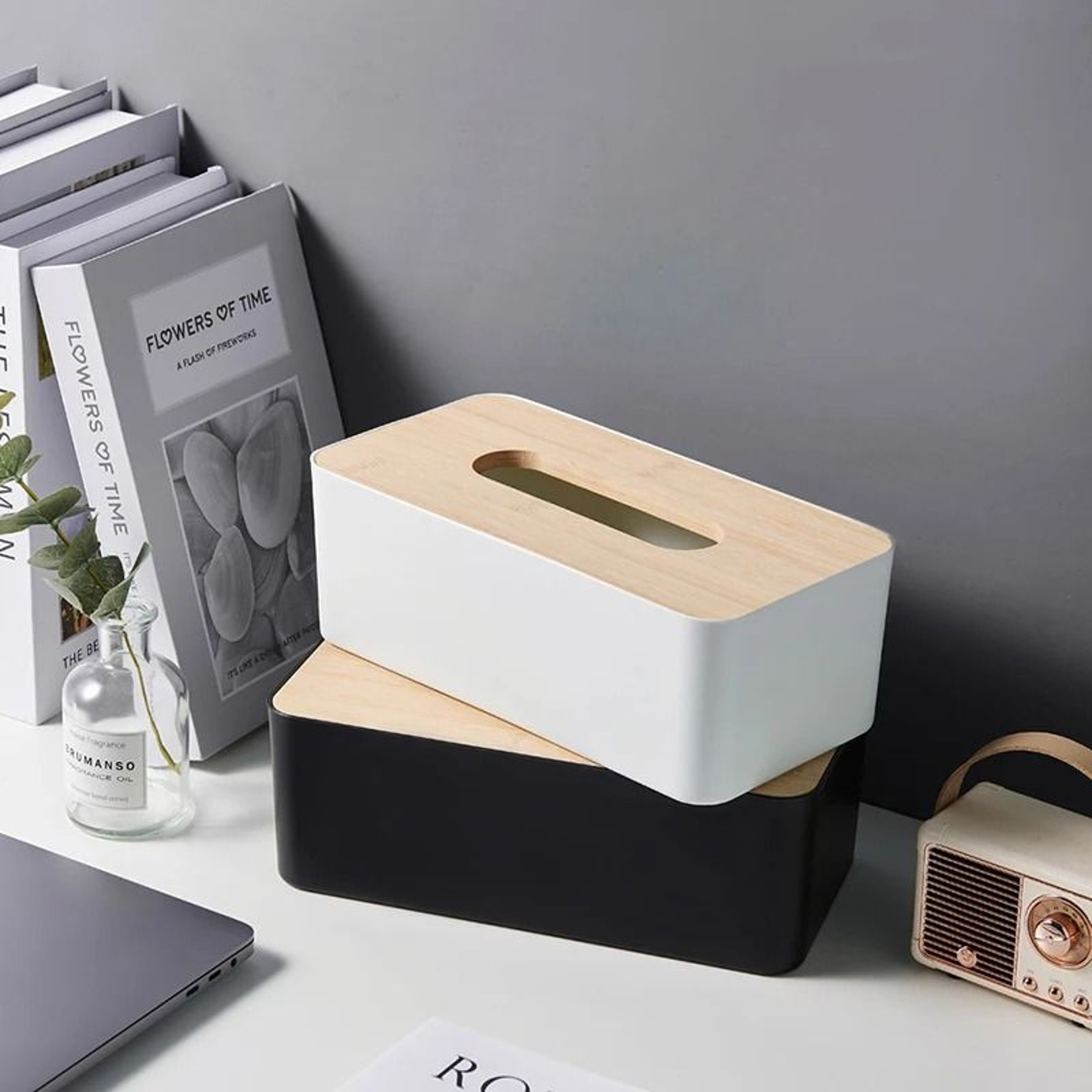 Bamboo Tissue Box Cover Rectangular Facial Tissue Holder 6