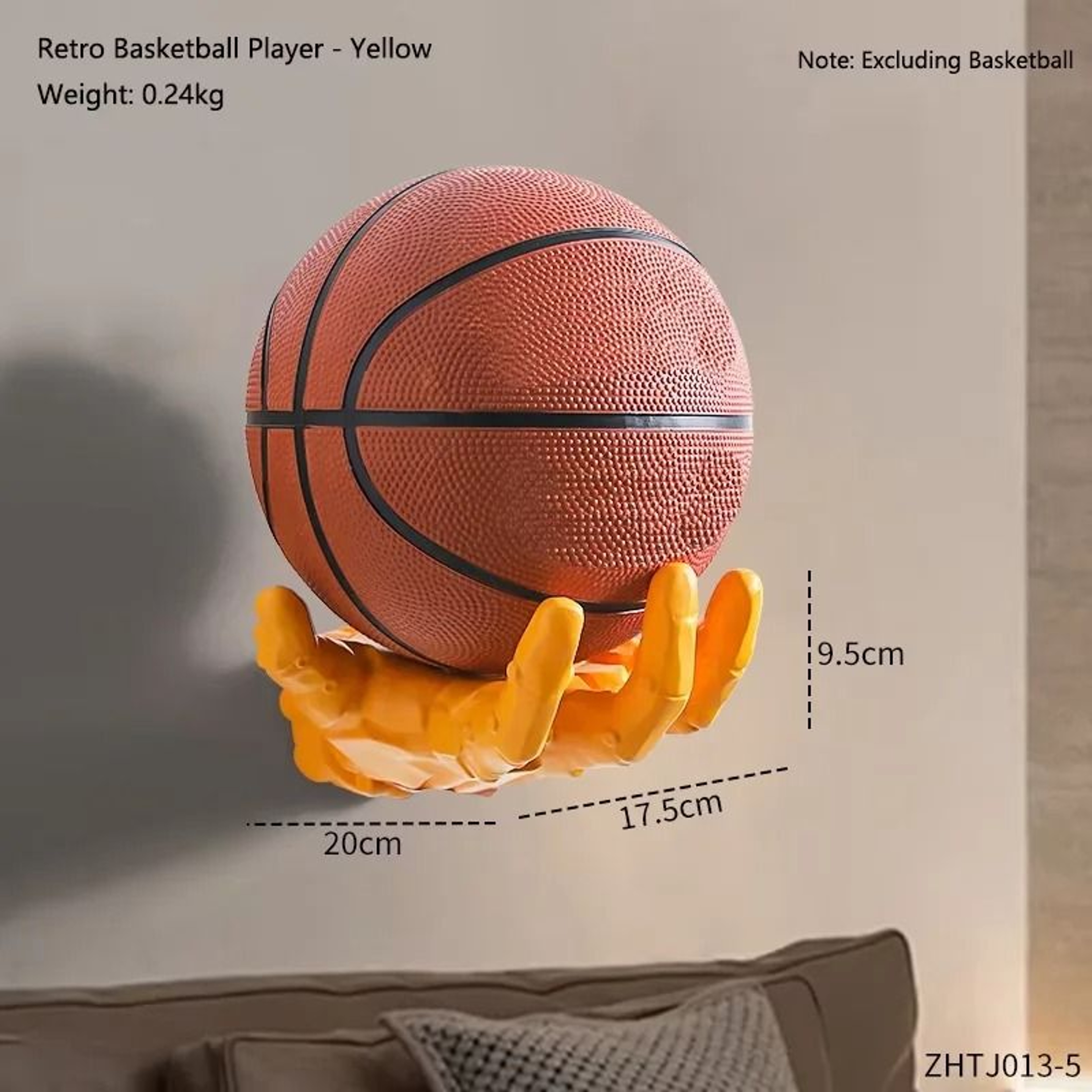Robotic Arm Basketball Storage Rack Wall Mounted Ball Holder 3