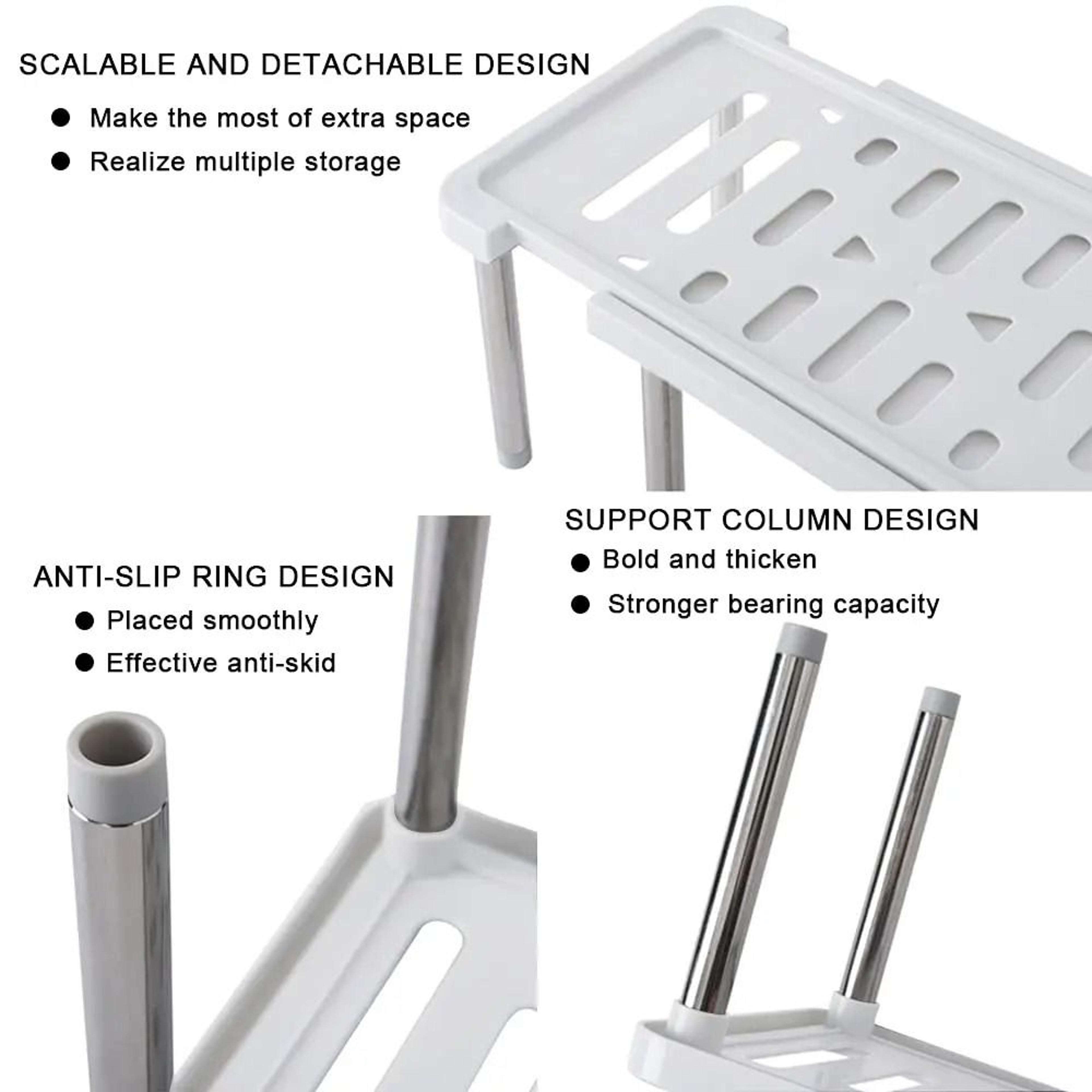 Retractable Kitchen Shelf Organizer For Cabinets And Spice Storage 3