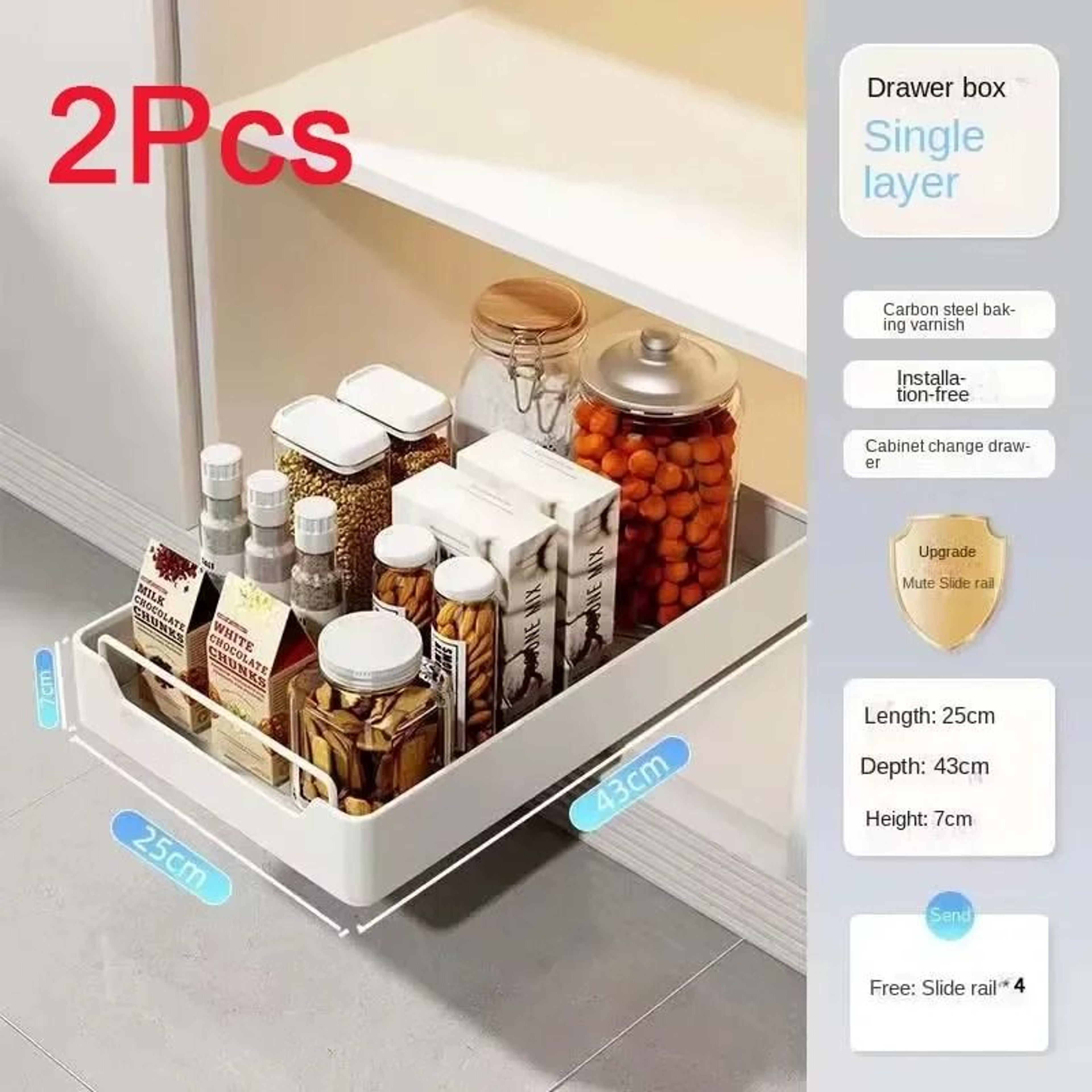 Pull Out Kitchen Cabinet Storage Shelf And Spice Organizer 10
