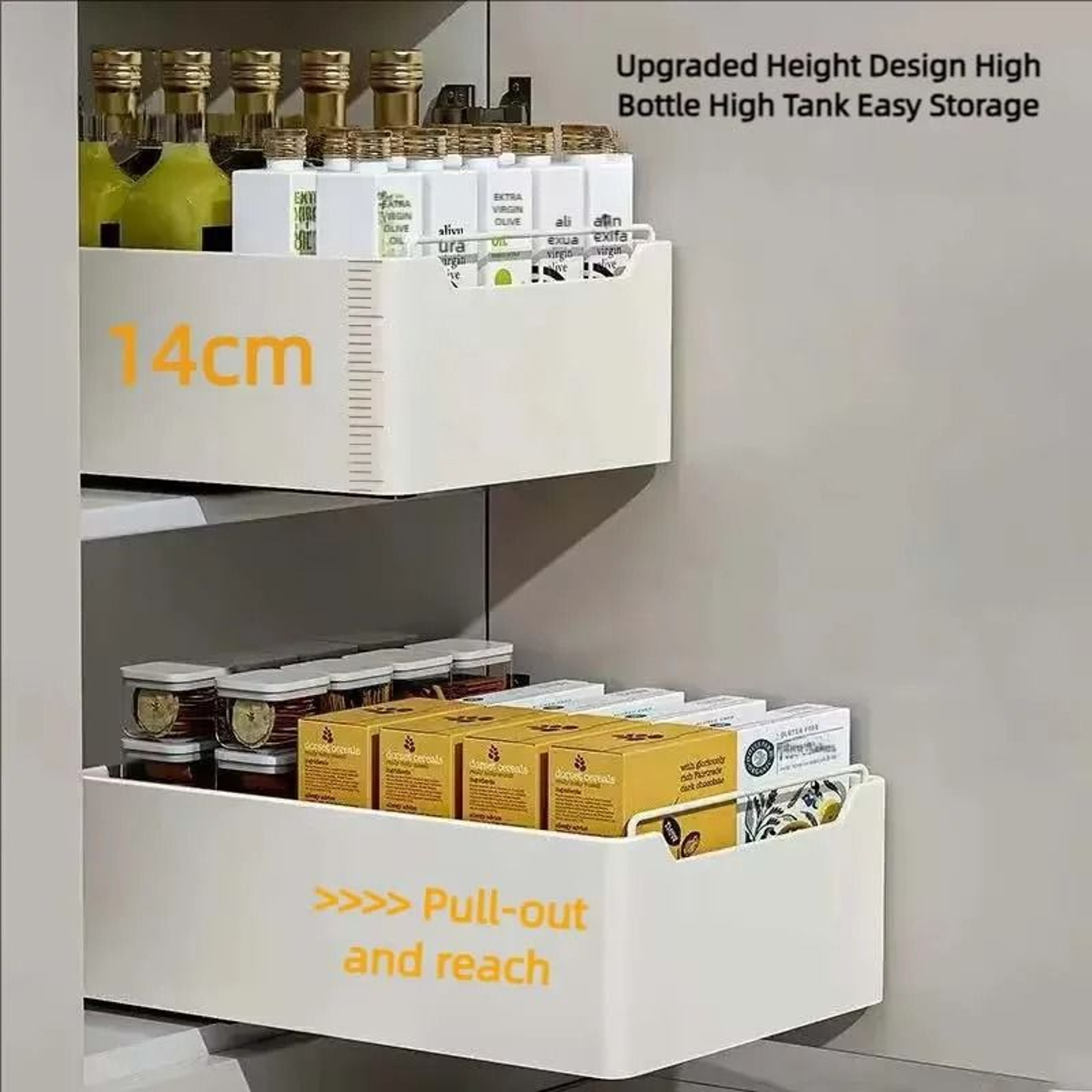 Pull Out Kitchen Cabinet Storage Shelf And Spice Organizer 23