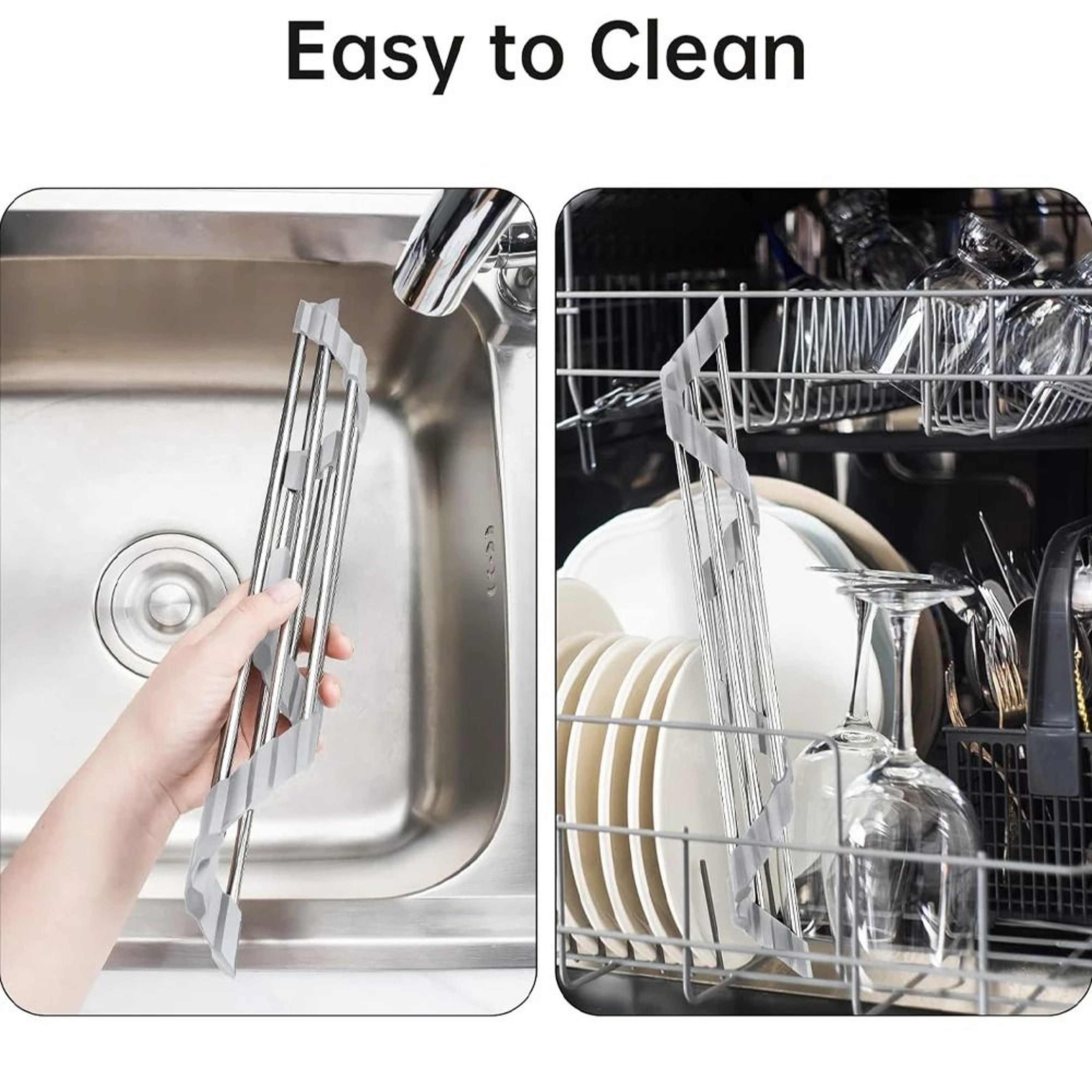 Triangle Roll Up Dish Drying Rack For Sink Corner 2