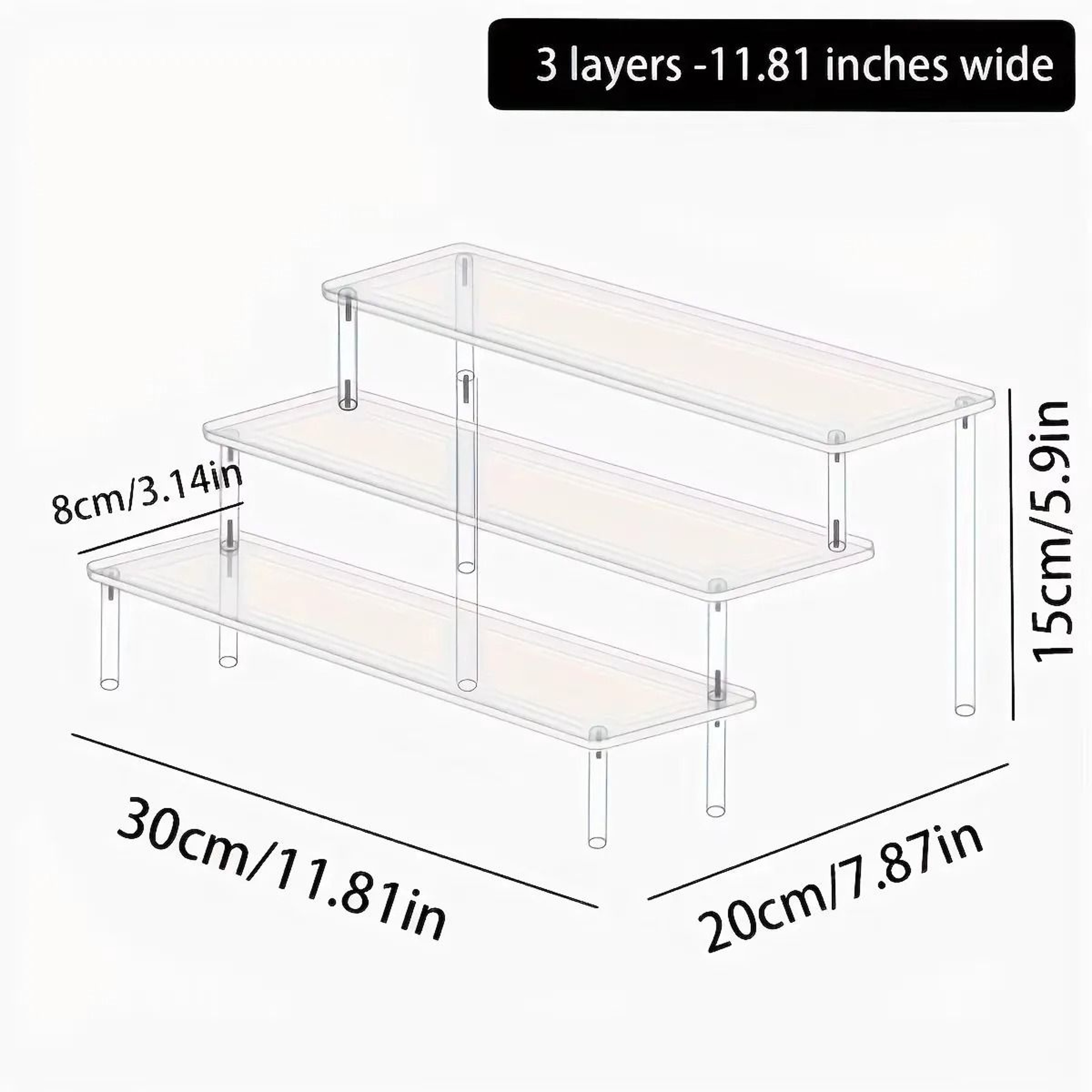 Acrylic Stepped Perfume Display Rack For Cosmetic Desk Vanity Storage And Decoration 2
