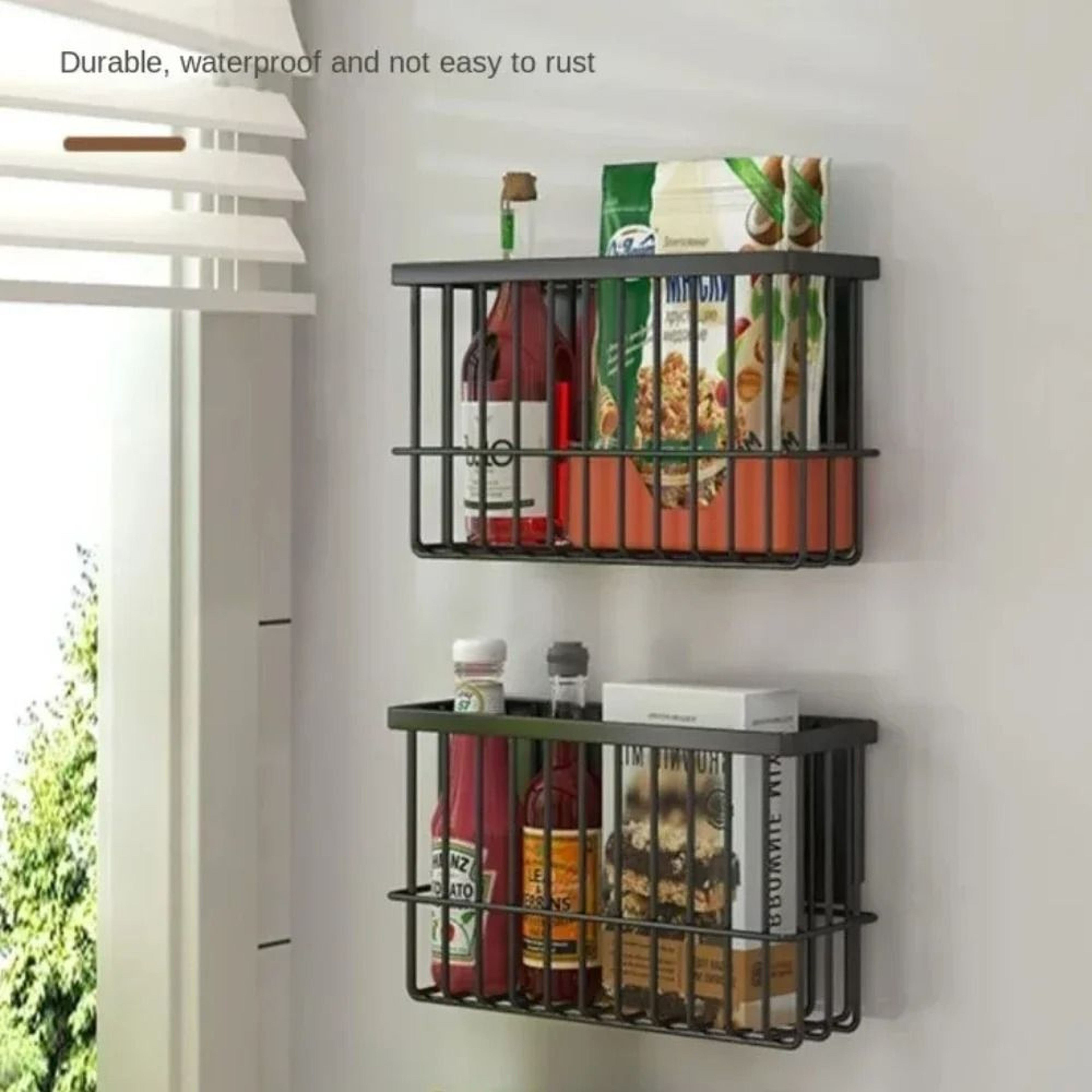 Magnetic Fridge Storage Rack Wall Mounted Condiment Shelf 9