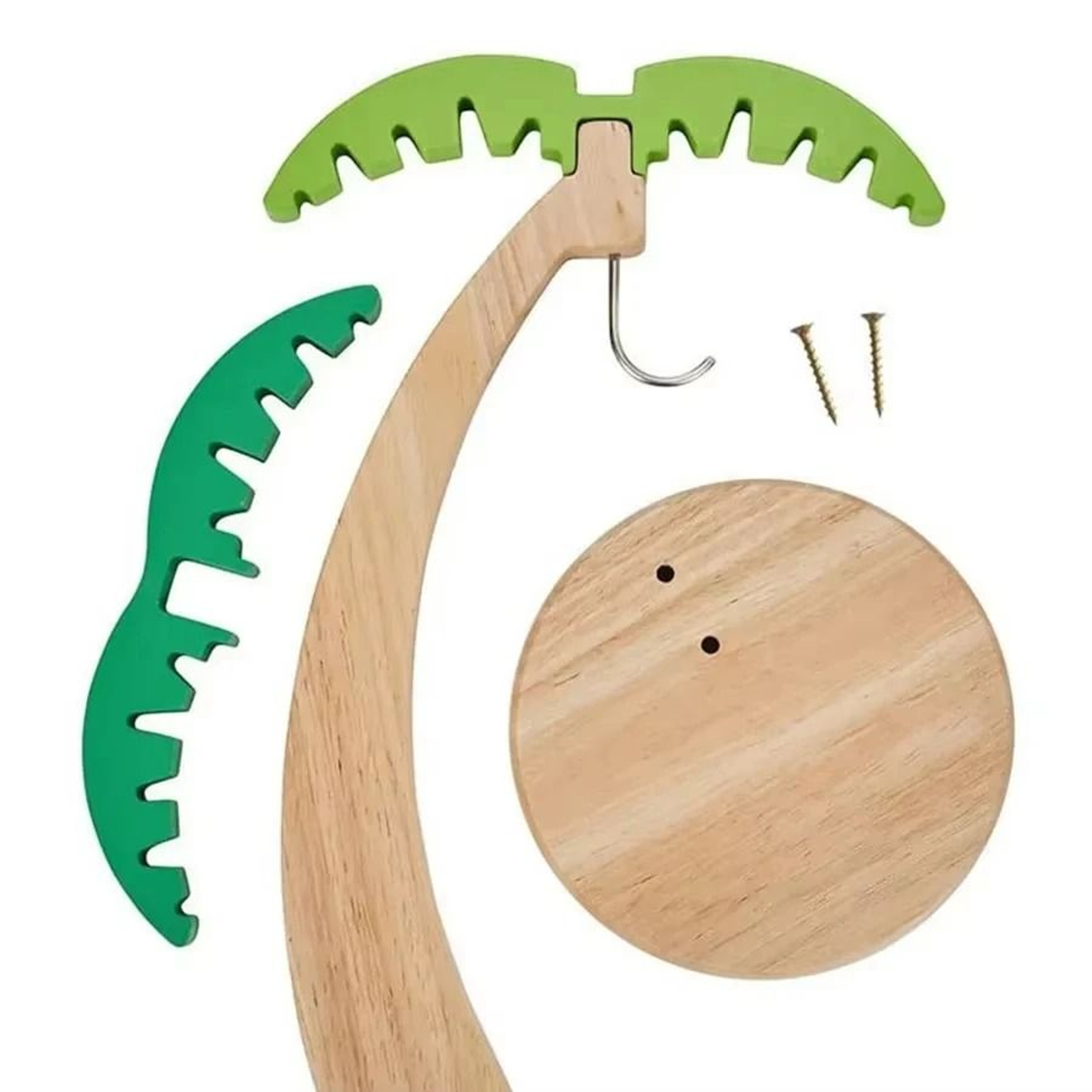 Wooden Banana Rack Hanging Fruit Holder With Leaf Design 2