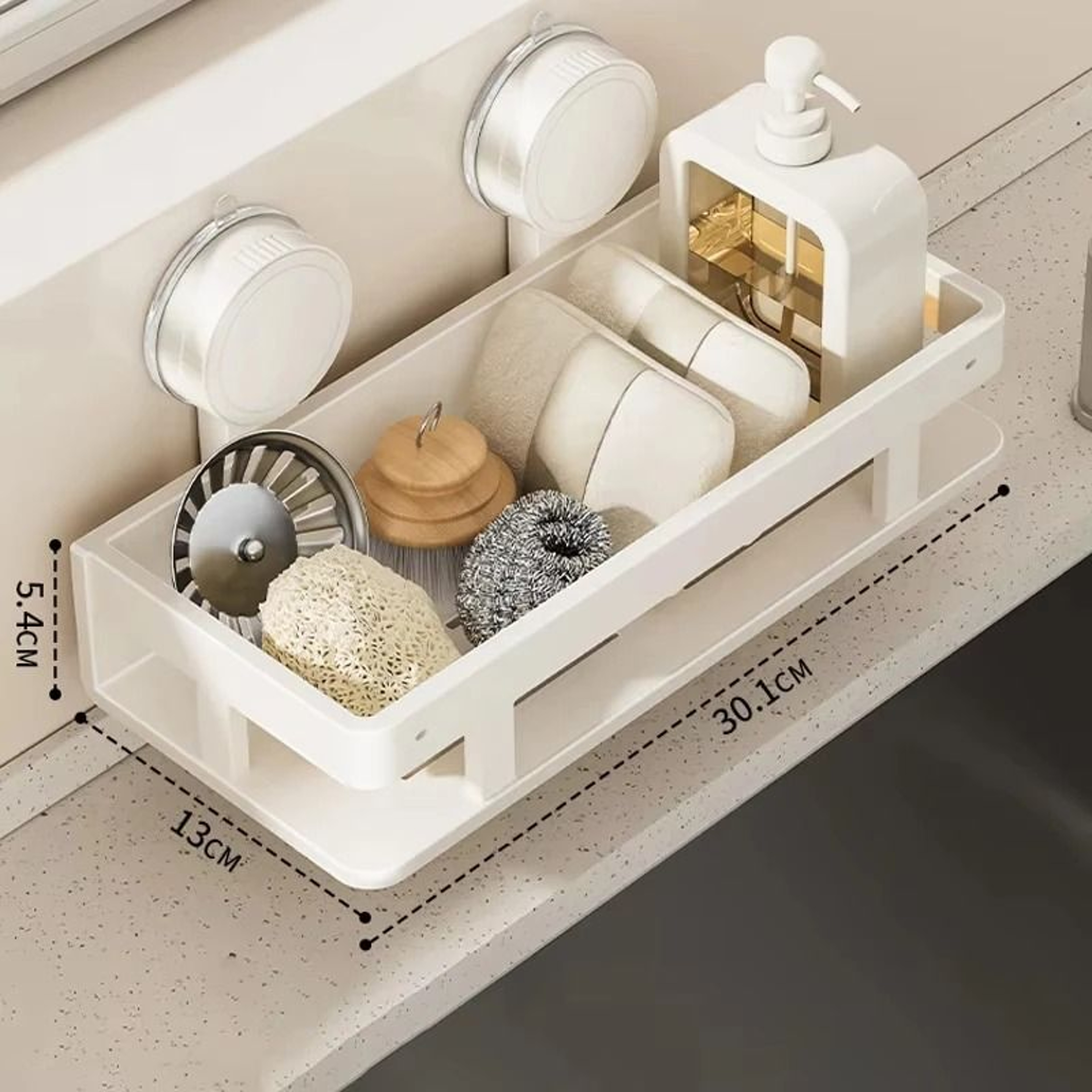 Suction Cup Wall Storage Shelf For Kitchen And Bathroom 4