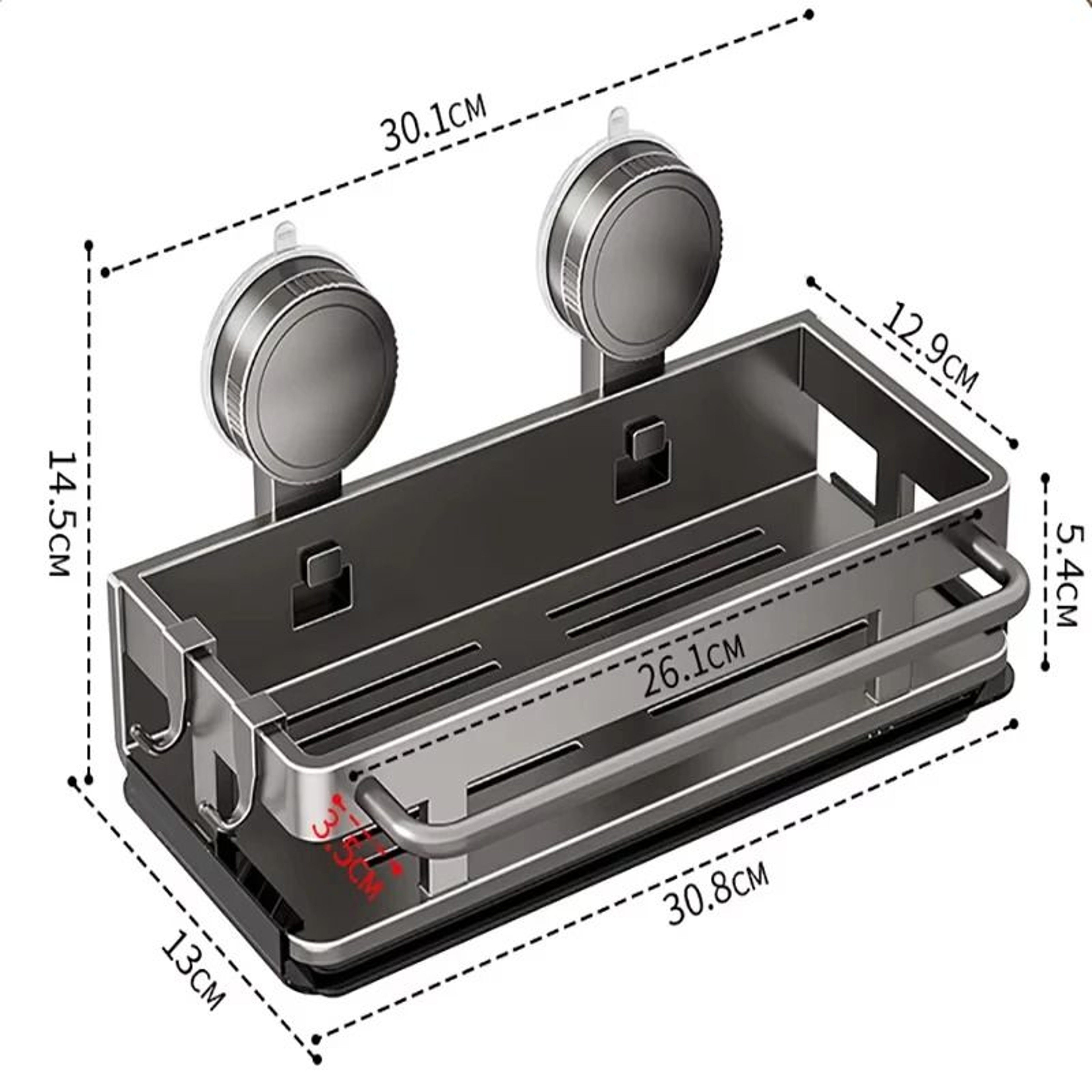 Suction Cup Wall Storage Shelf For Kitchen And Bathroom 5