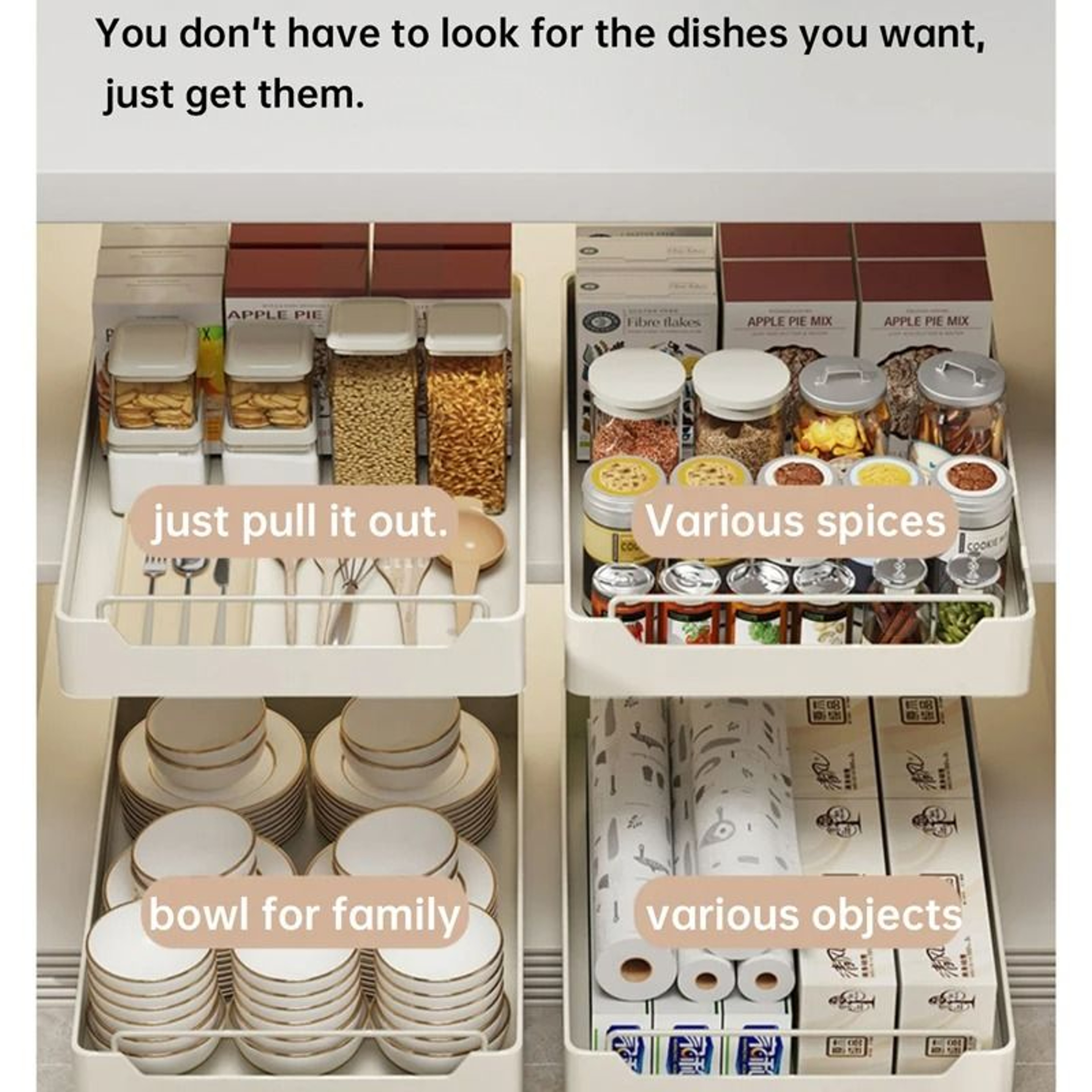 Pull Out Cabinet Organizer Basket For Spices And Pantry Storage 14