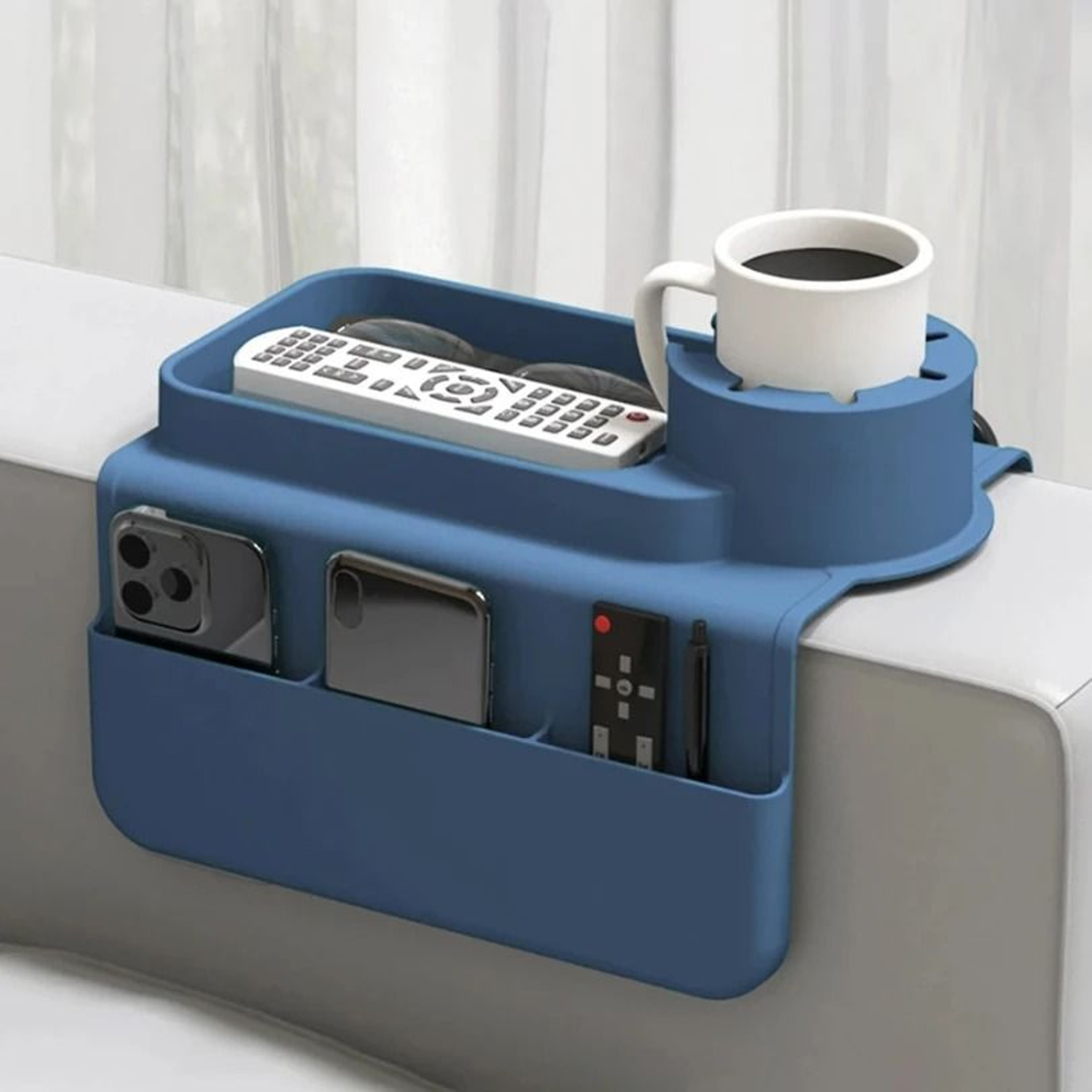 Silicone Couch Cup Holder Tray And Sofa Arm Organizer 9