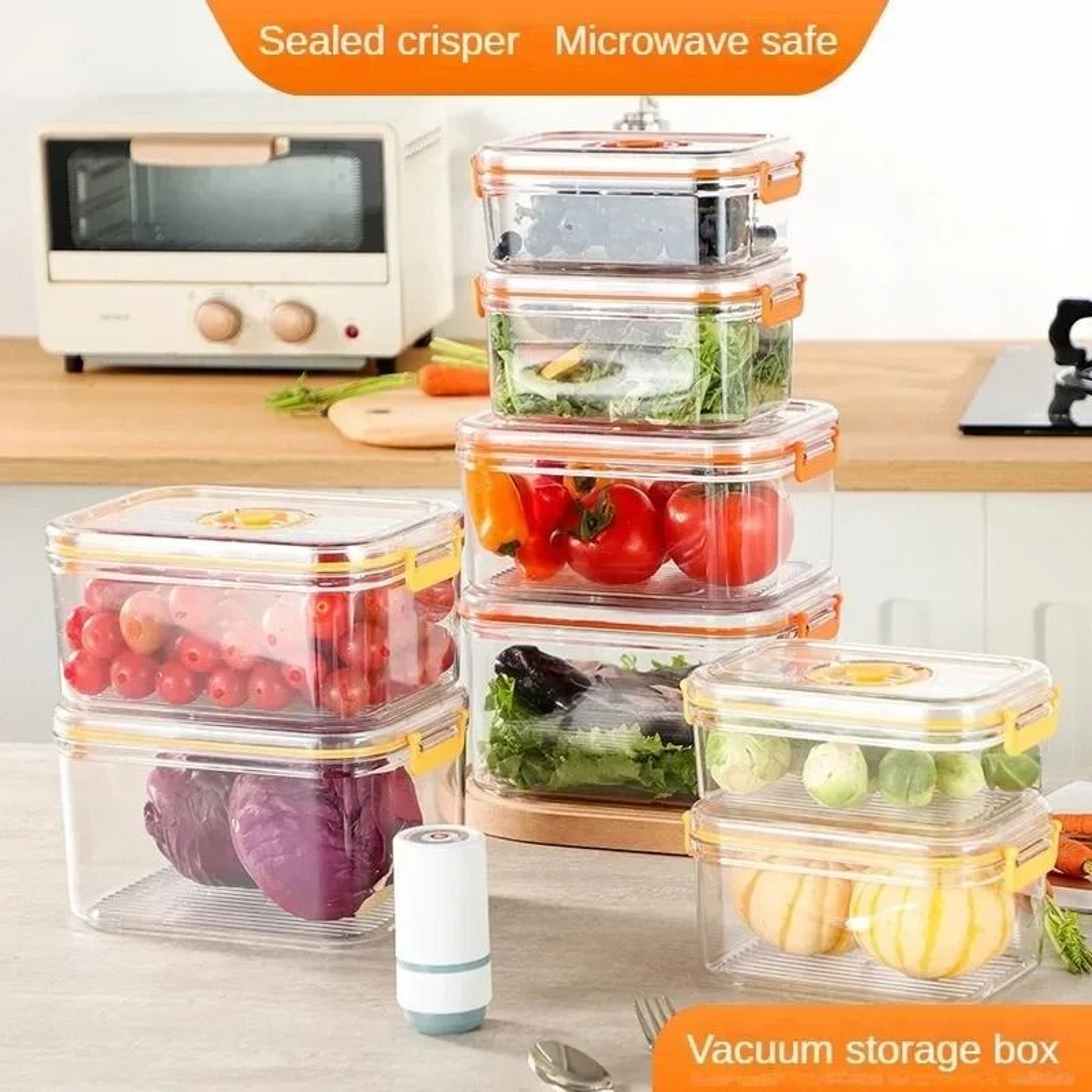 Vacuum Fresh Keeping Food Storage Container And Fridge Organizer 0