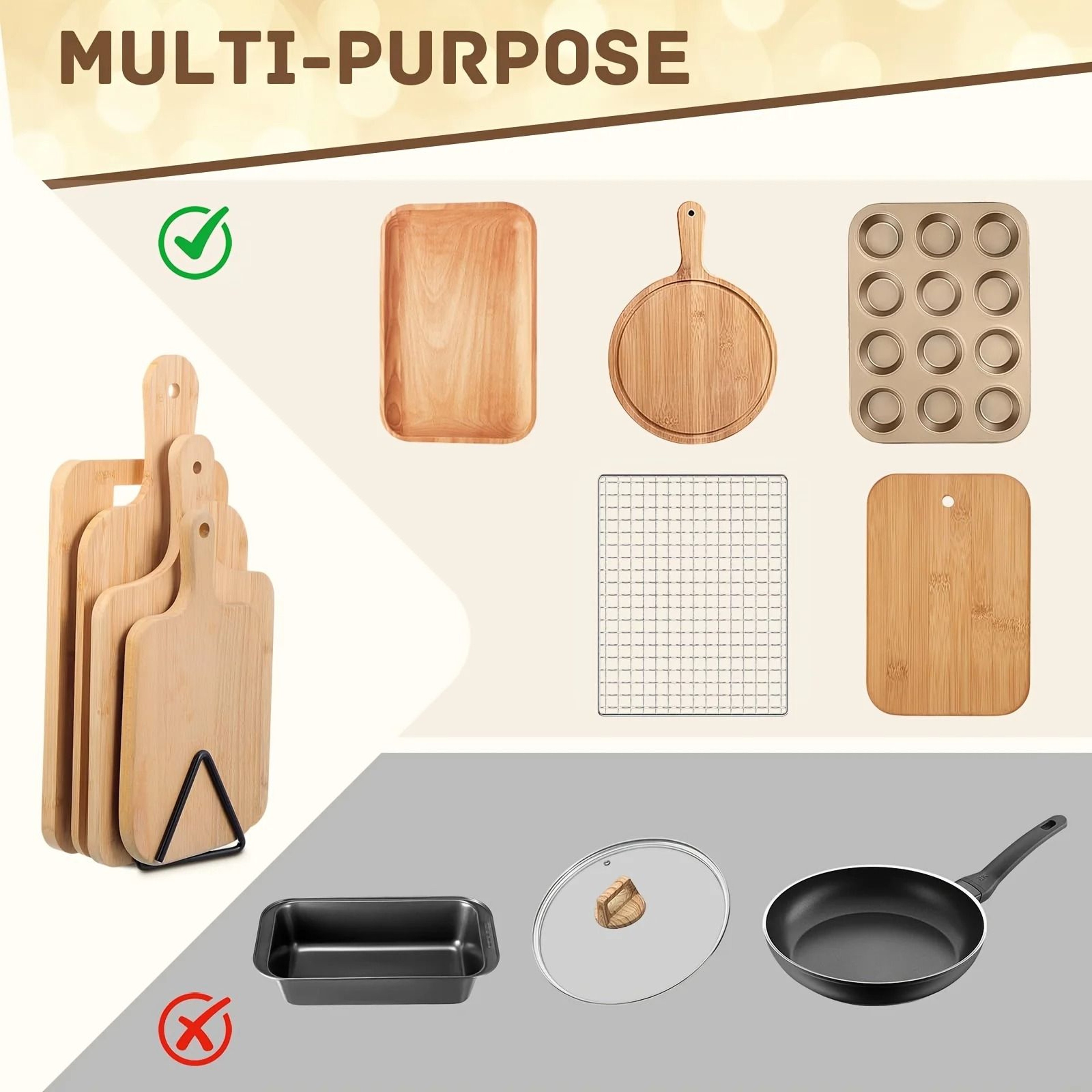 Metal Cutting Board Stand And Kitchen Storage Organizer 5