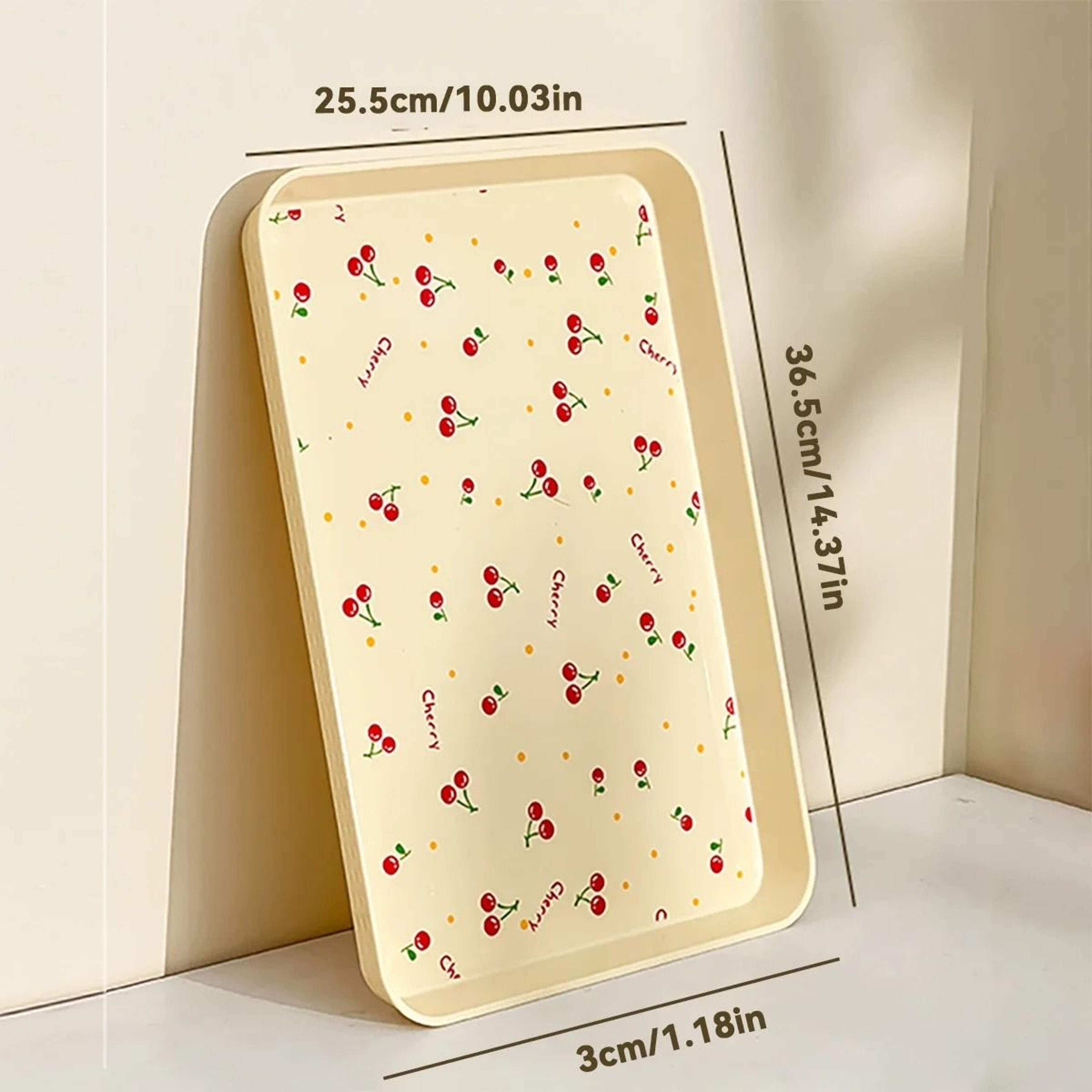 Cherry Pattern Serving Tray And Decorative Storage Organizer 7