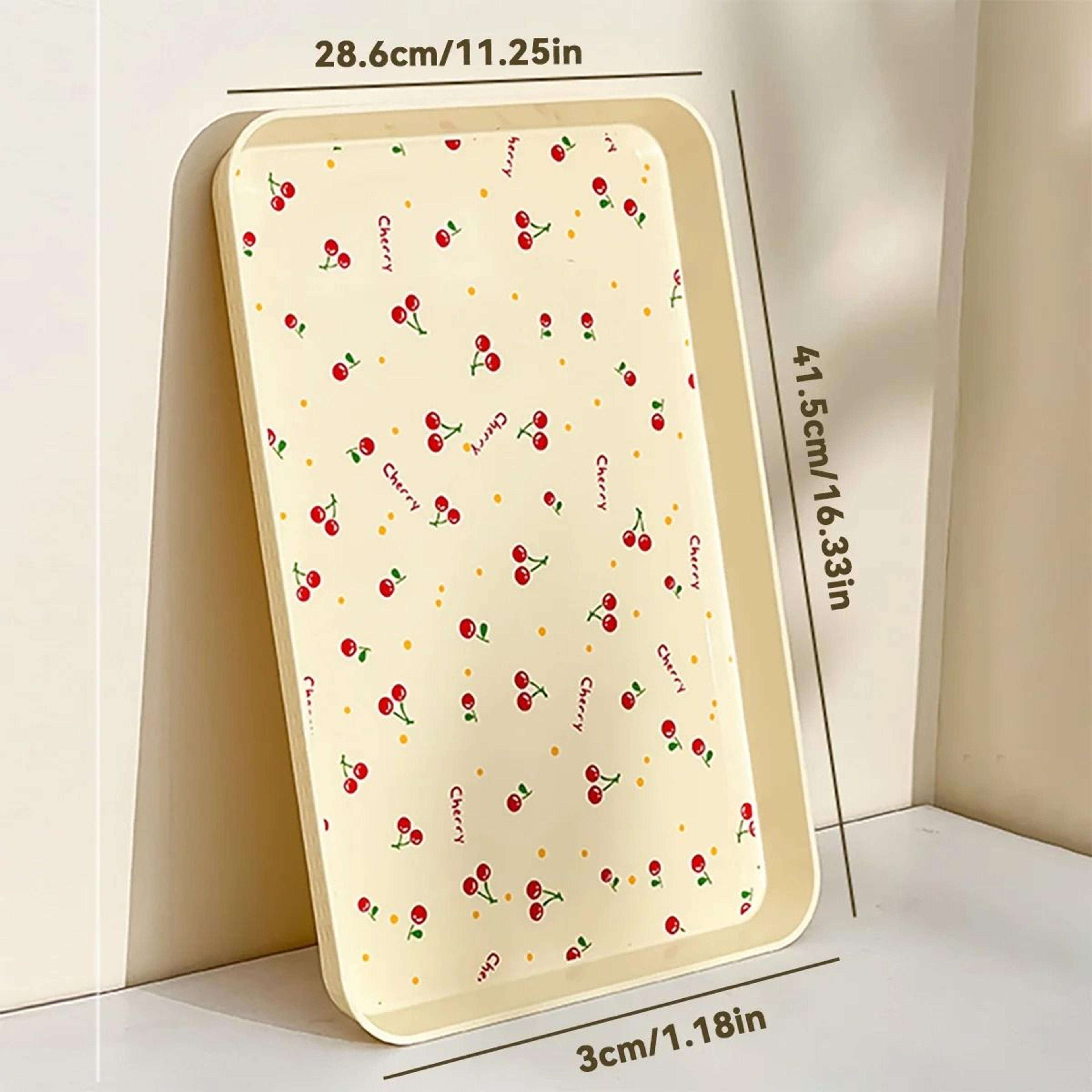 Cherry Pattern Serving Tray And Decorative Storage Organizer 8