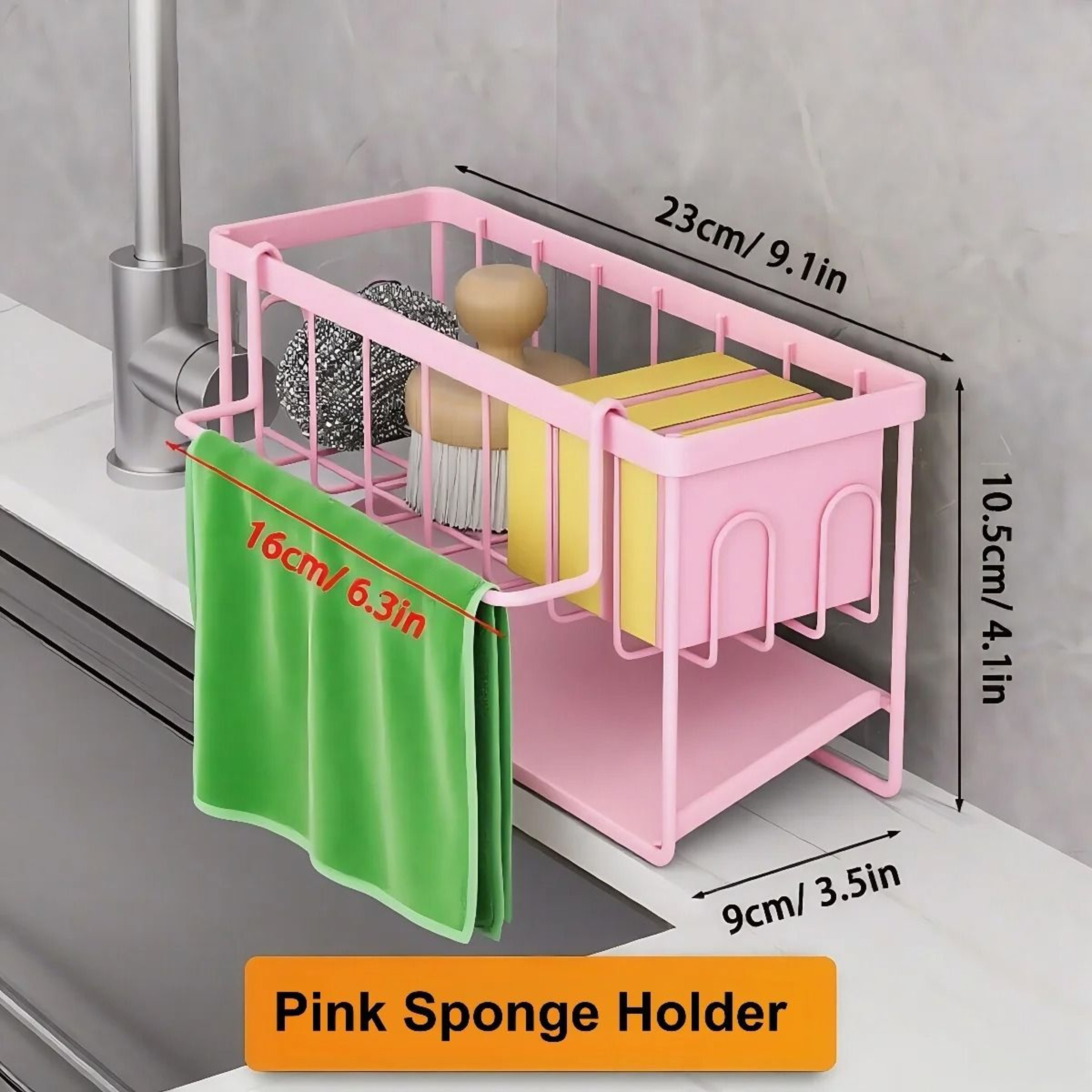 Kitchen Sink Caddy Sponge Holder And Soap Organizer 8