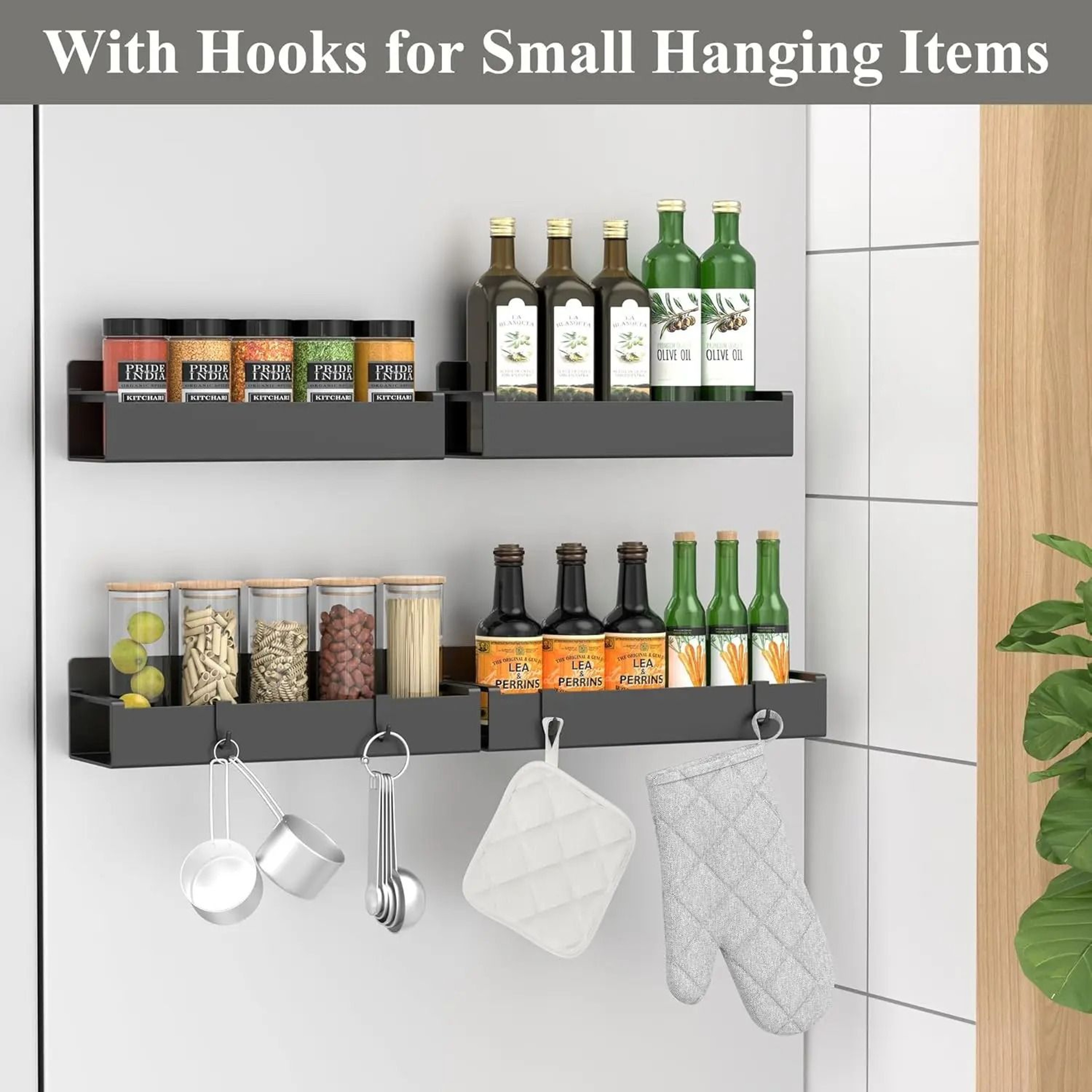 Magnetic Spice Rack For Refrigerator And Kitchen Storage 6