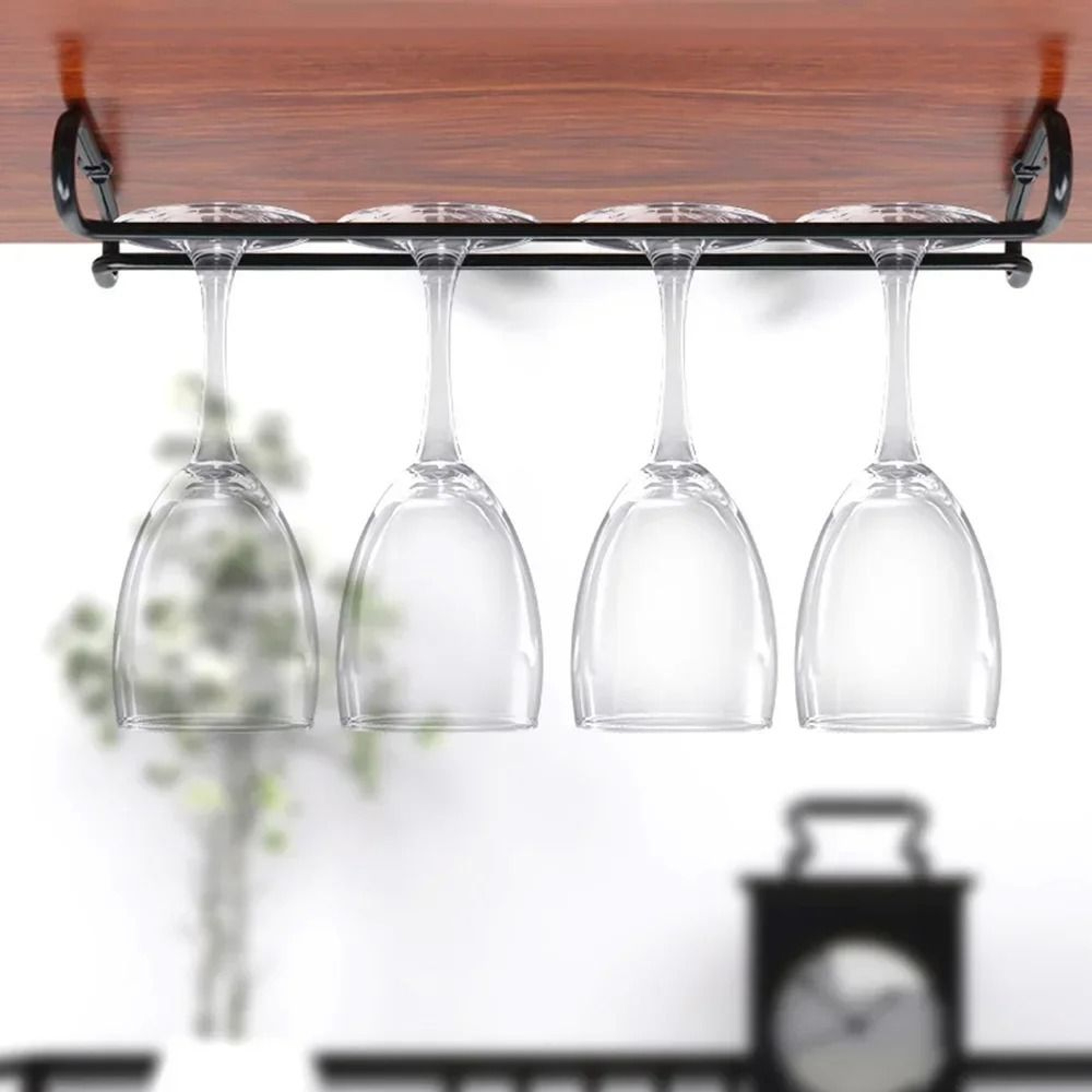 Wall Mount Wine Glass Rack Hanging Stemware Holder For Kitchen Bar Storage 6