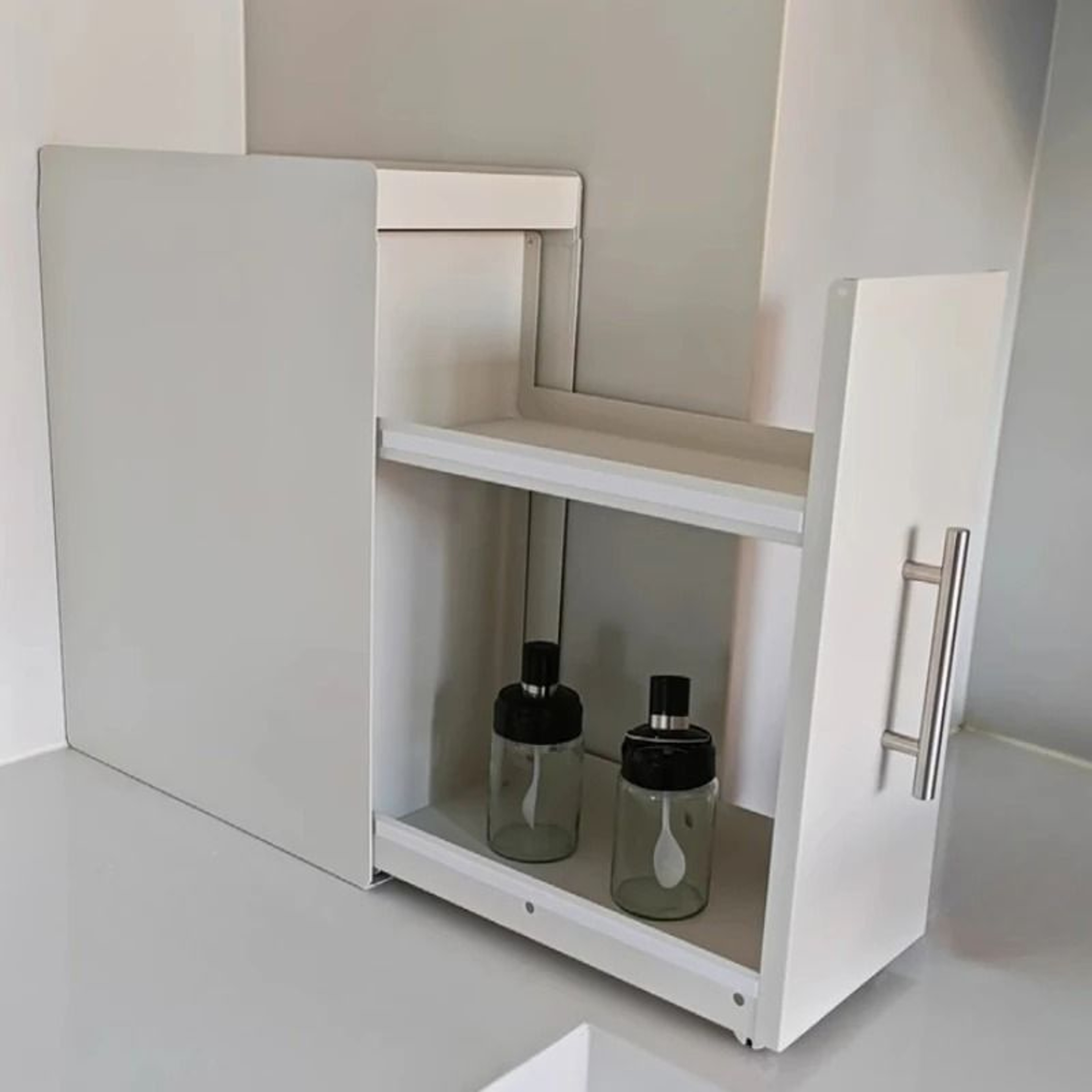 Narrow Pull Out Spice Rack Organizer With Magnetic Accessories For Countertop Storage 26