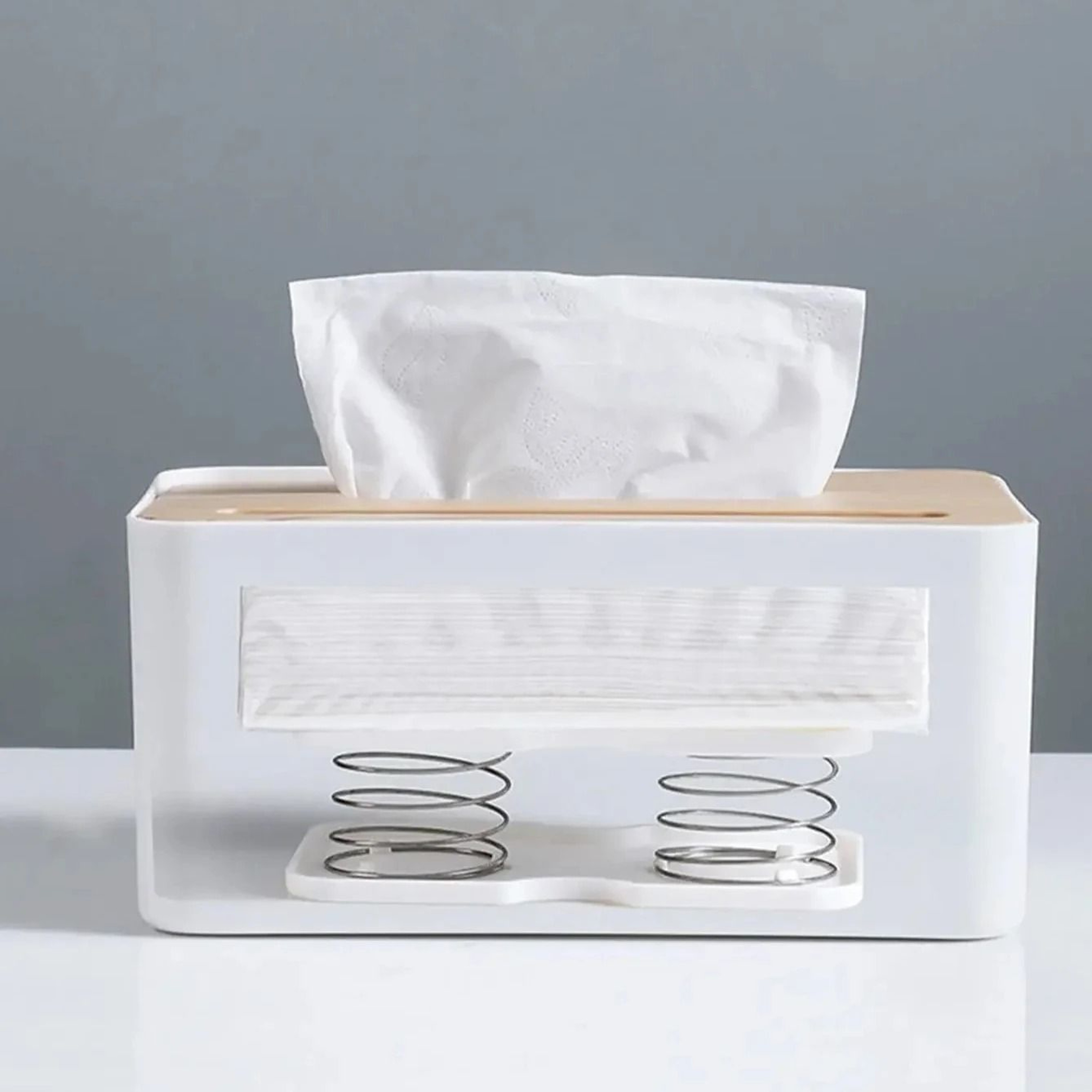 Automatic Lift Tissue Box Spring Holder For Home And Car 4