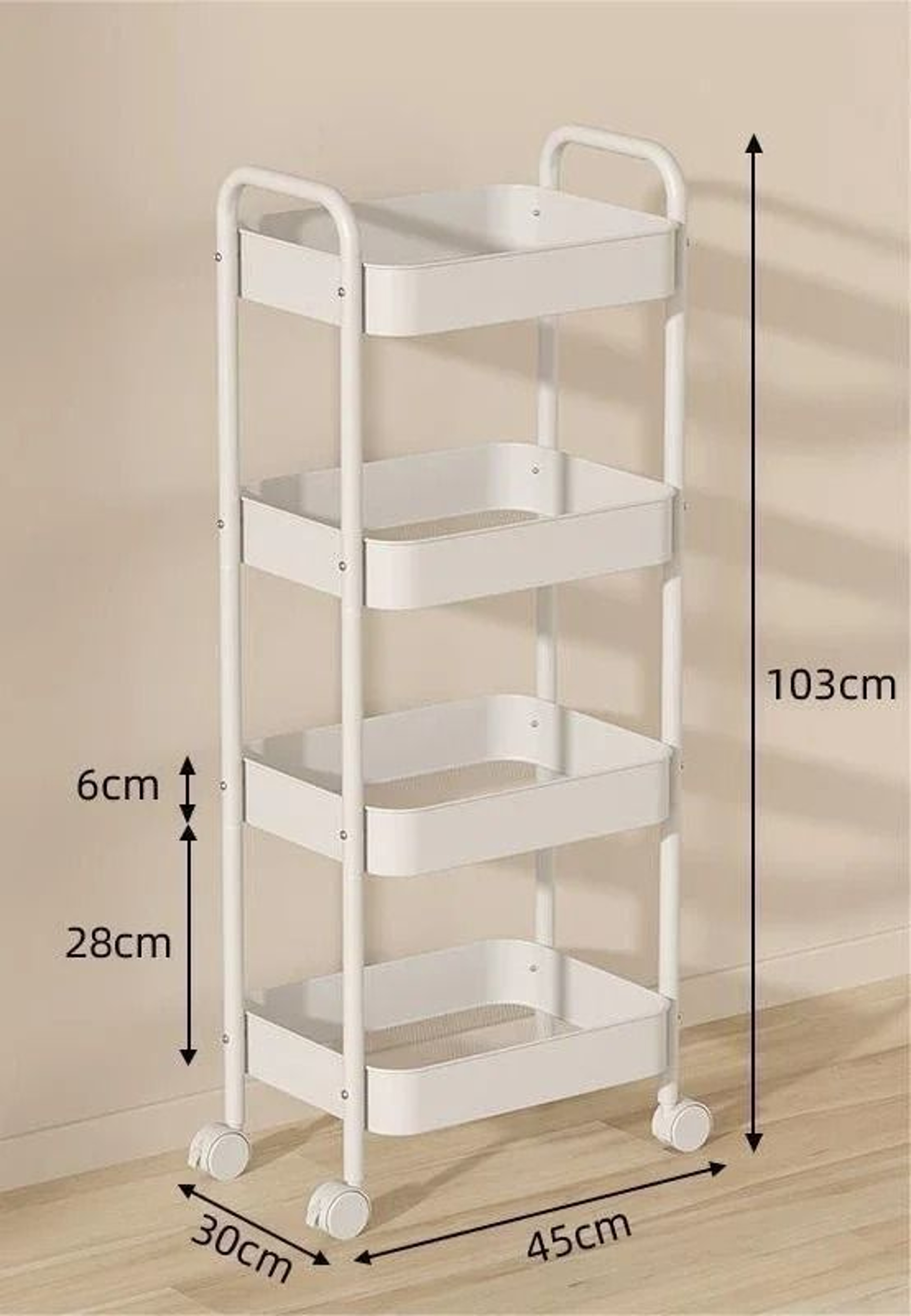 Five Layer Mobile Storage Trolley Rack For Kitchen Bathroom And Bedroom 7