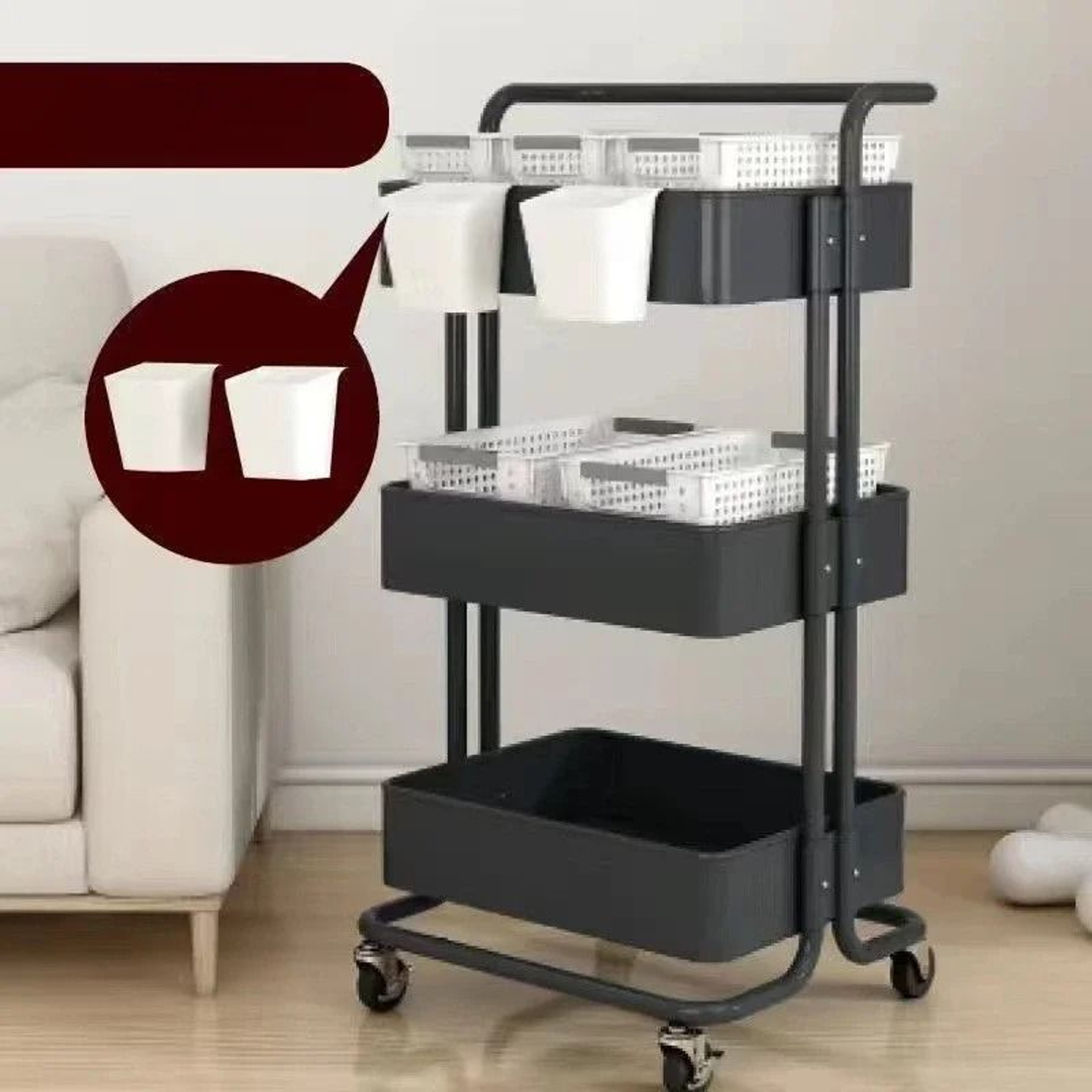 Five Layer Mobile Storage Trolley Rack For Kitchen Bathroom And Bedroom 16