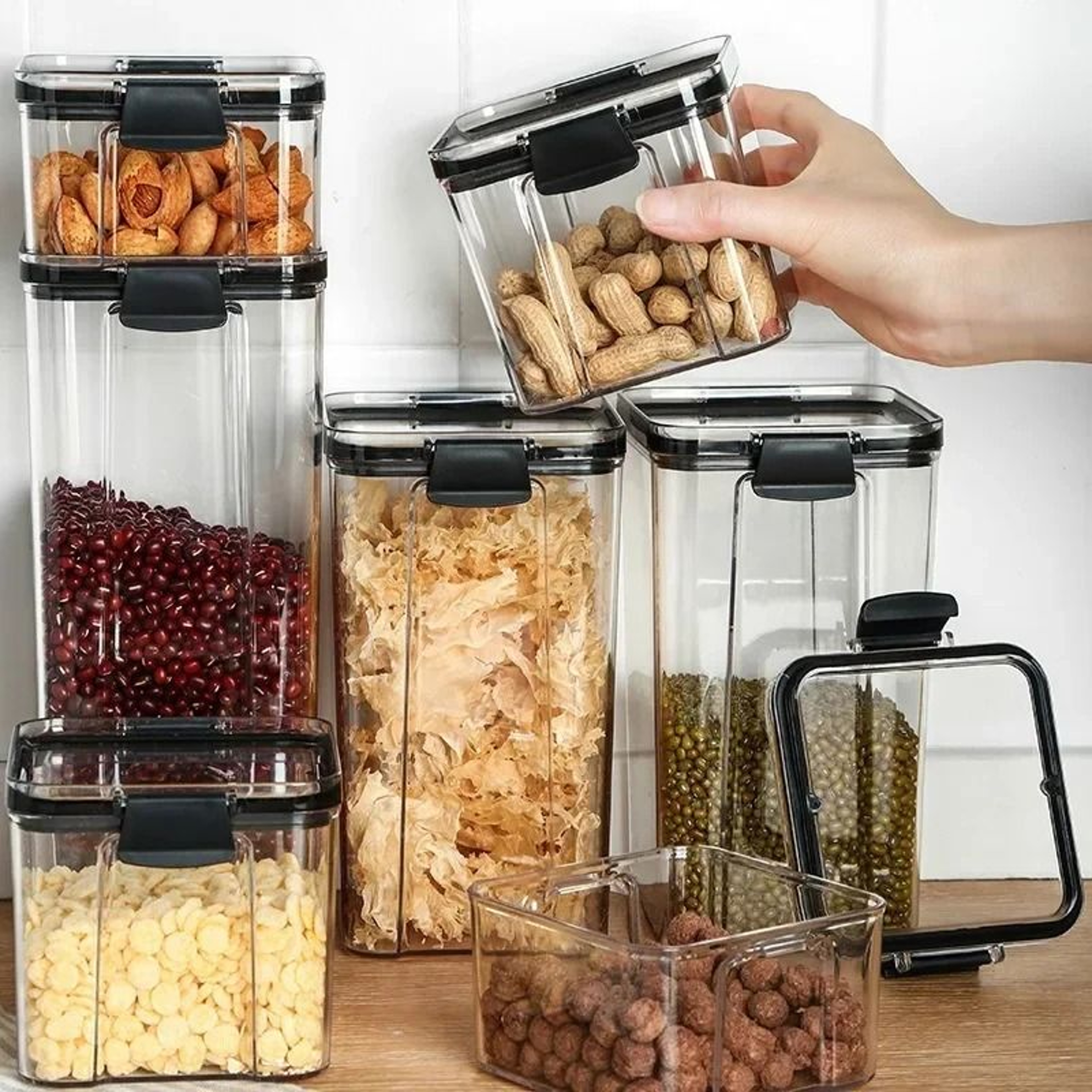 Clear Sealed Kitchen Storage Jar For Grains And Dried Fruit 0