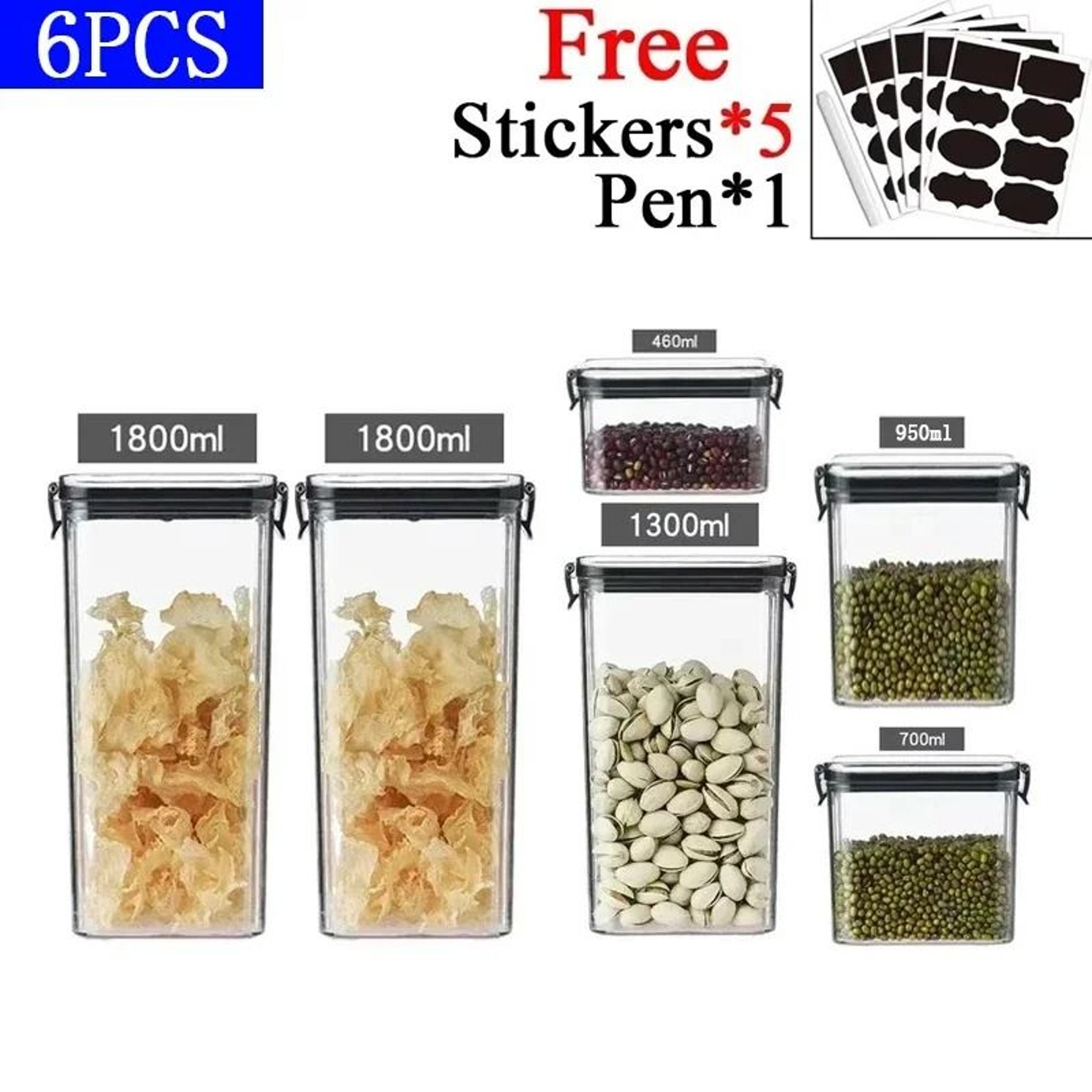 Clear Sealed Kitchen Storage Jar For Grains And Dried Fruit 18