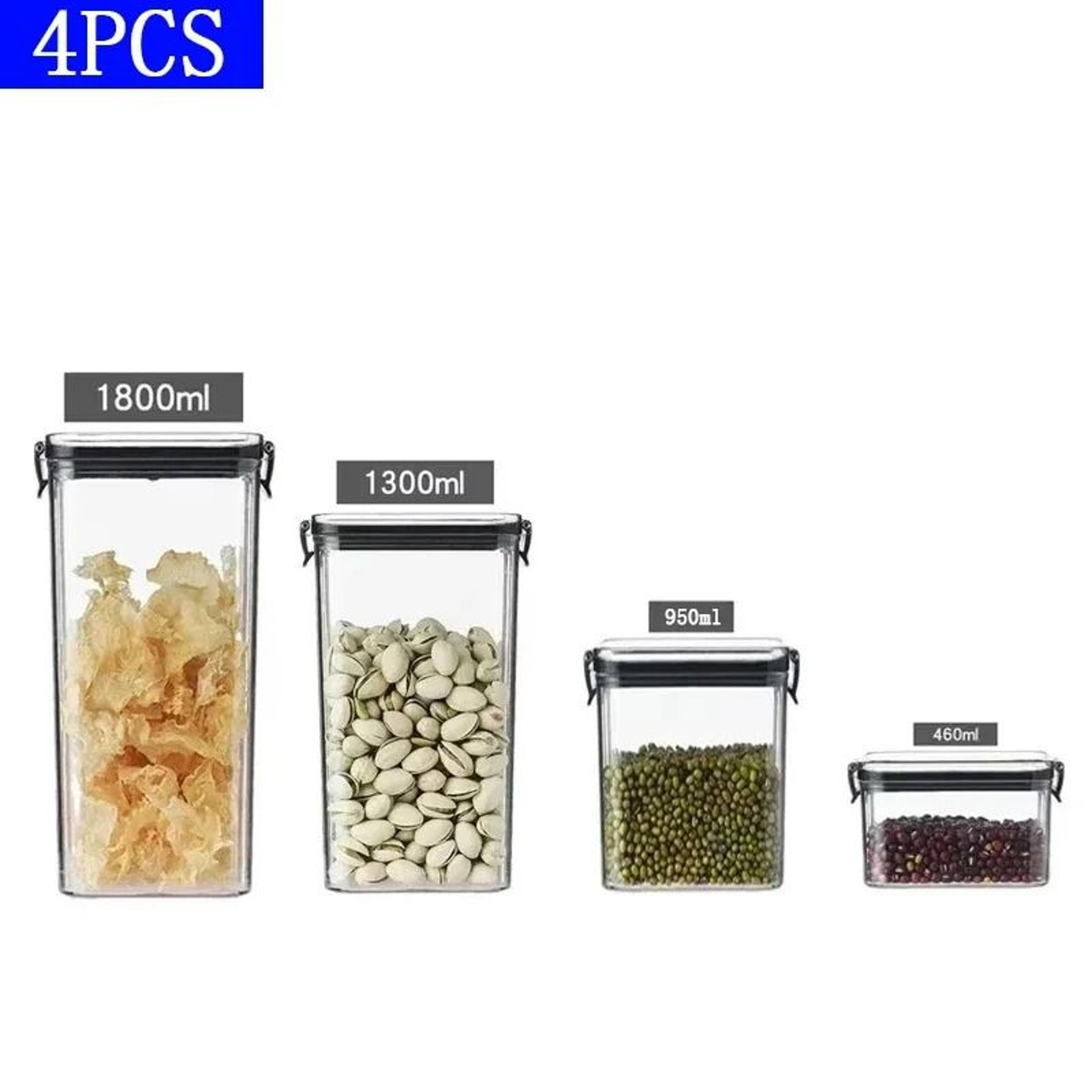Clear Sealed Kitchen Storage Jar For Grains And Dried Fruit 11