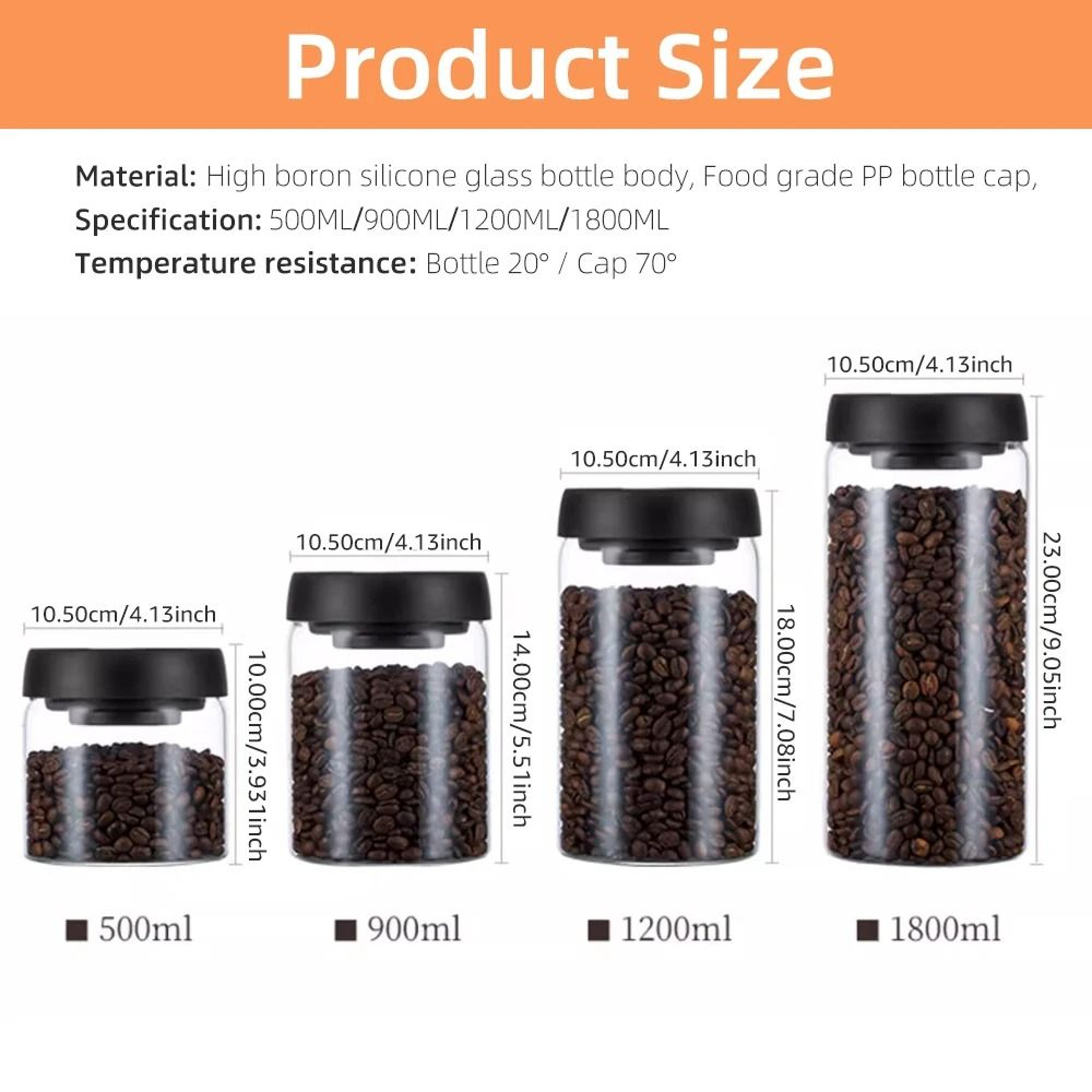 Vacuum Sealed Glass Jar For Coffee Beans Tea And Grain Storage 6