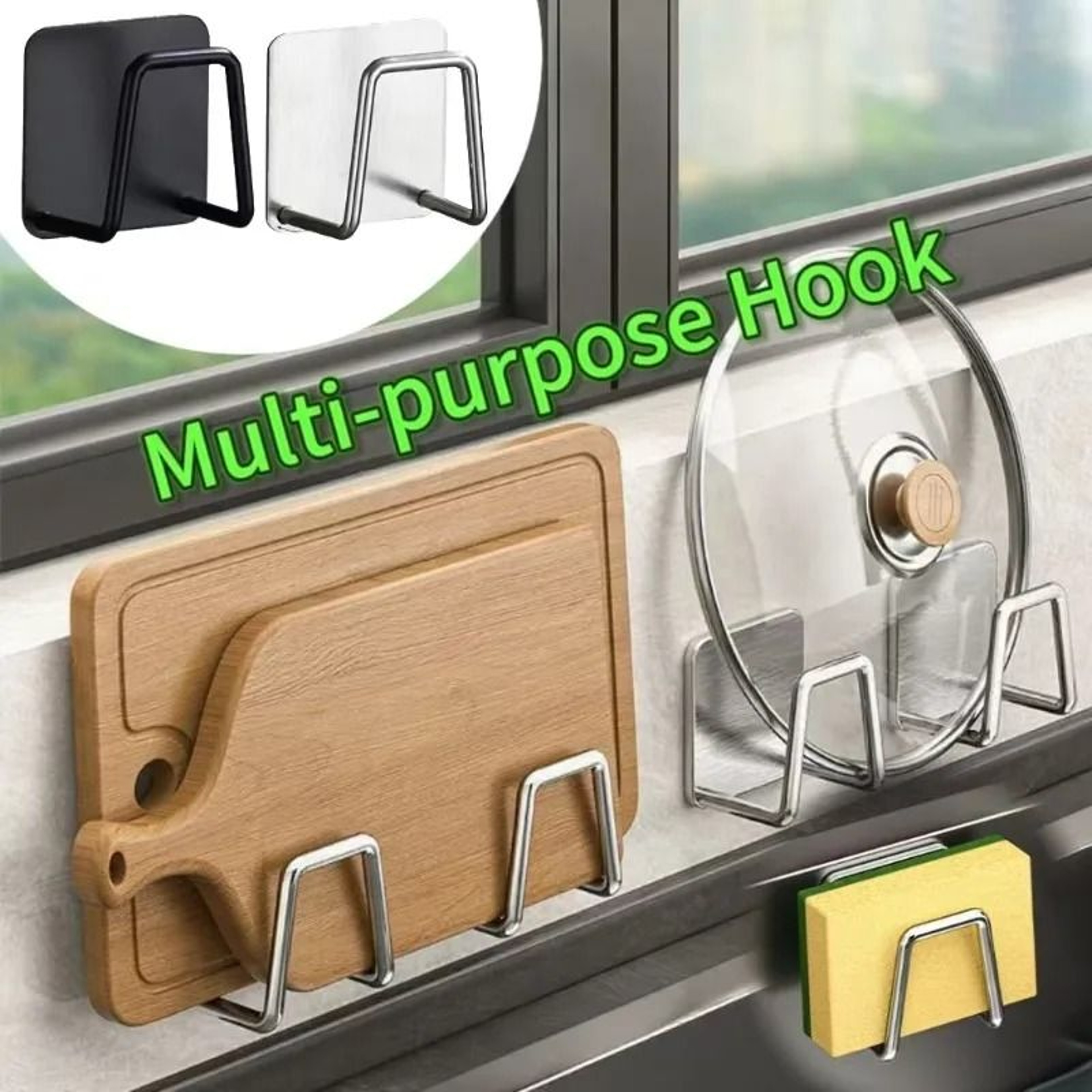 Stainless Steel Sink Sponge Rack For Kitchen Draining Storage 15