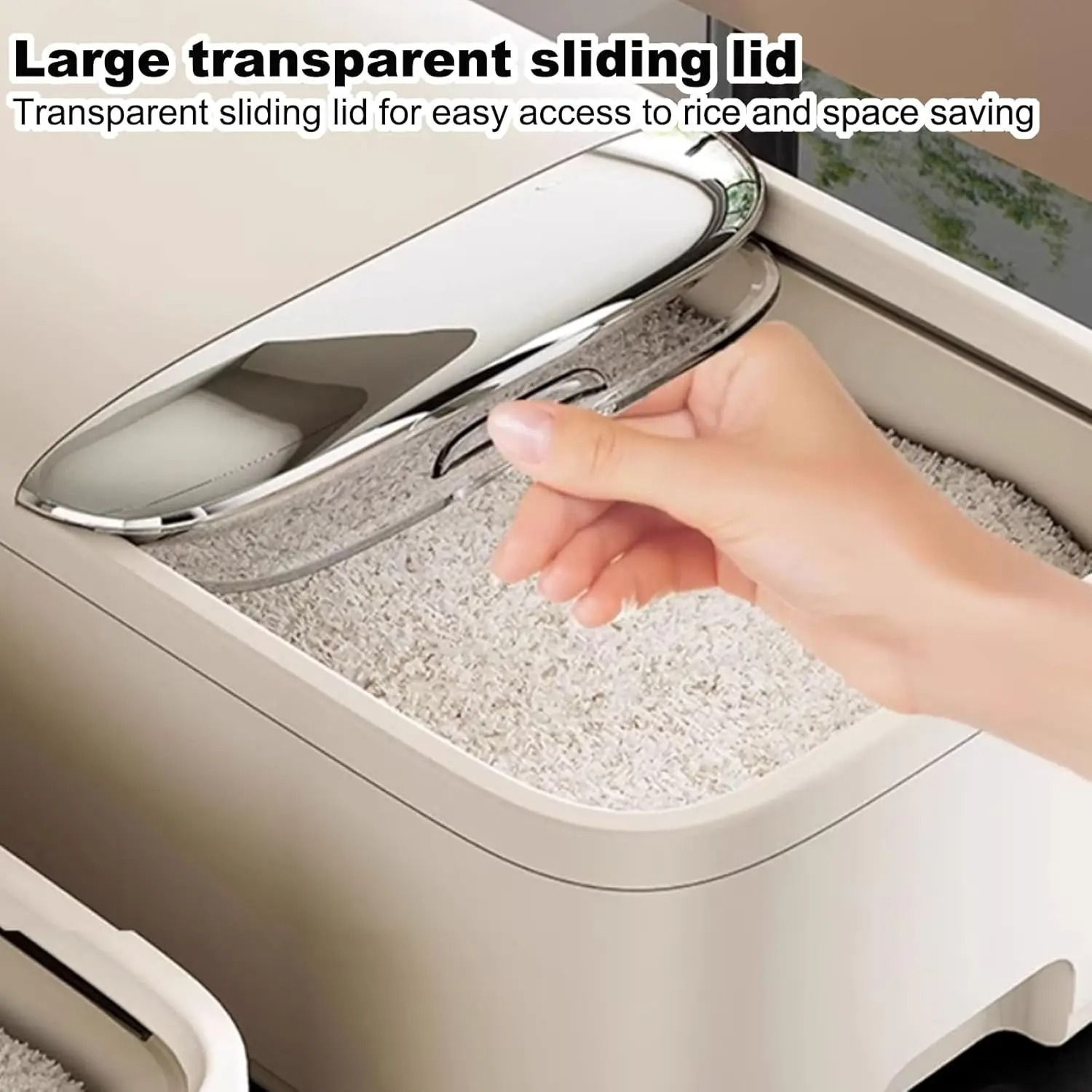 Large Grain Storage Container With Measuring Cup For Rice And Dry Foods 7