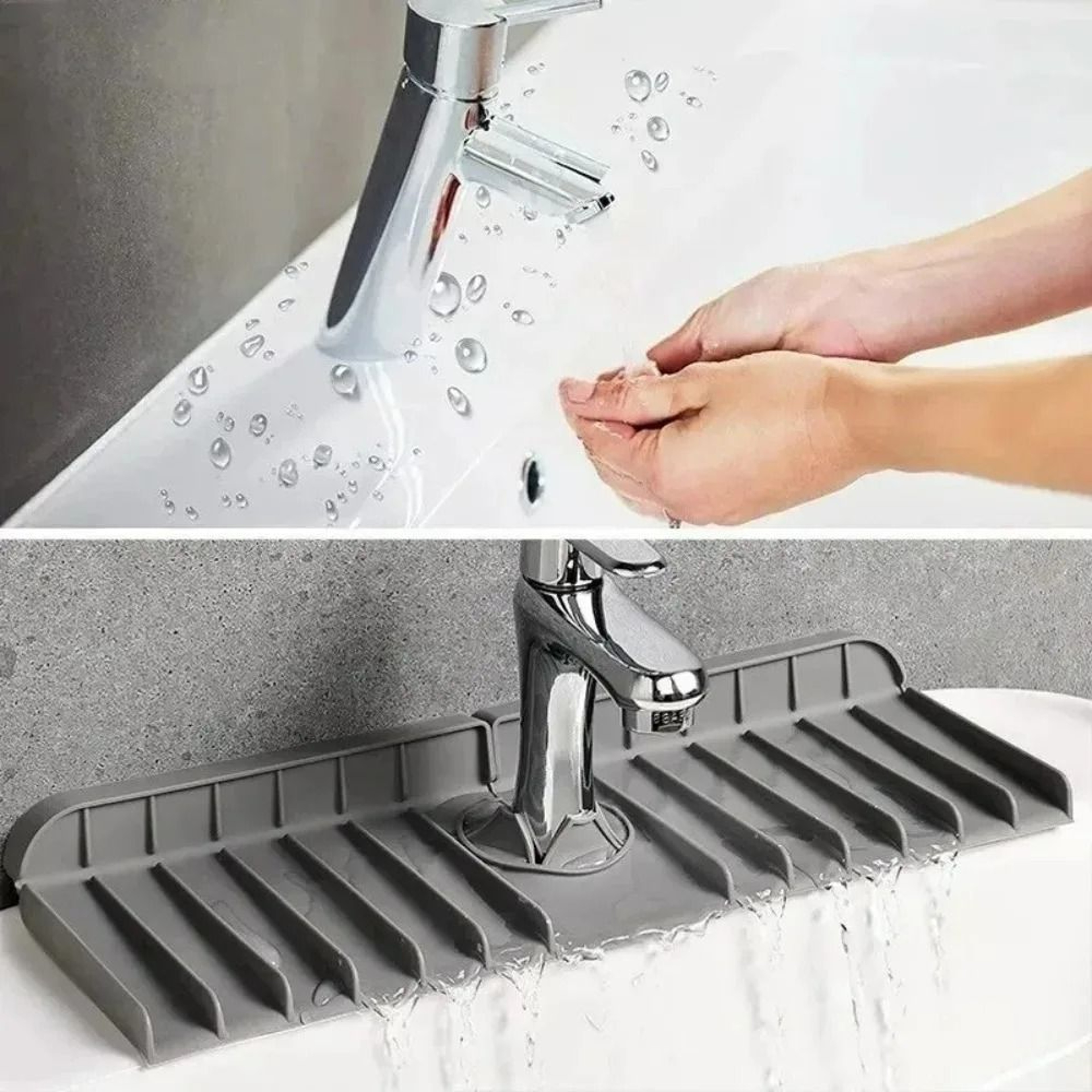 Silicone Faucet Drying Pad For Kitchen Sink And Sponge Storage 7