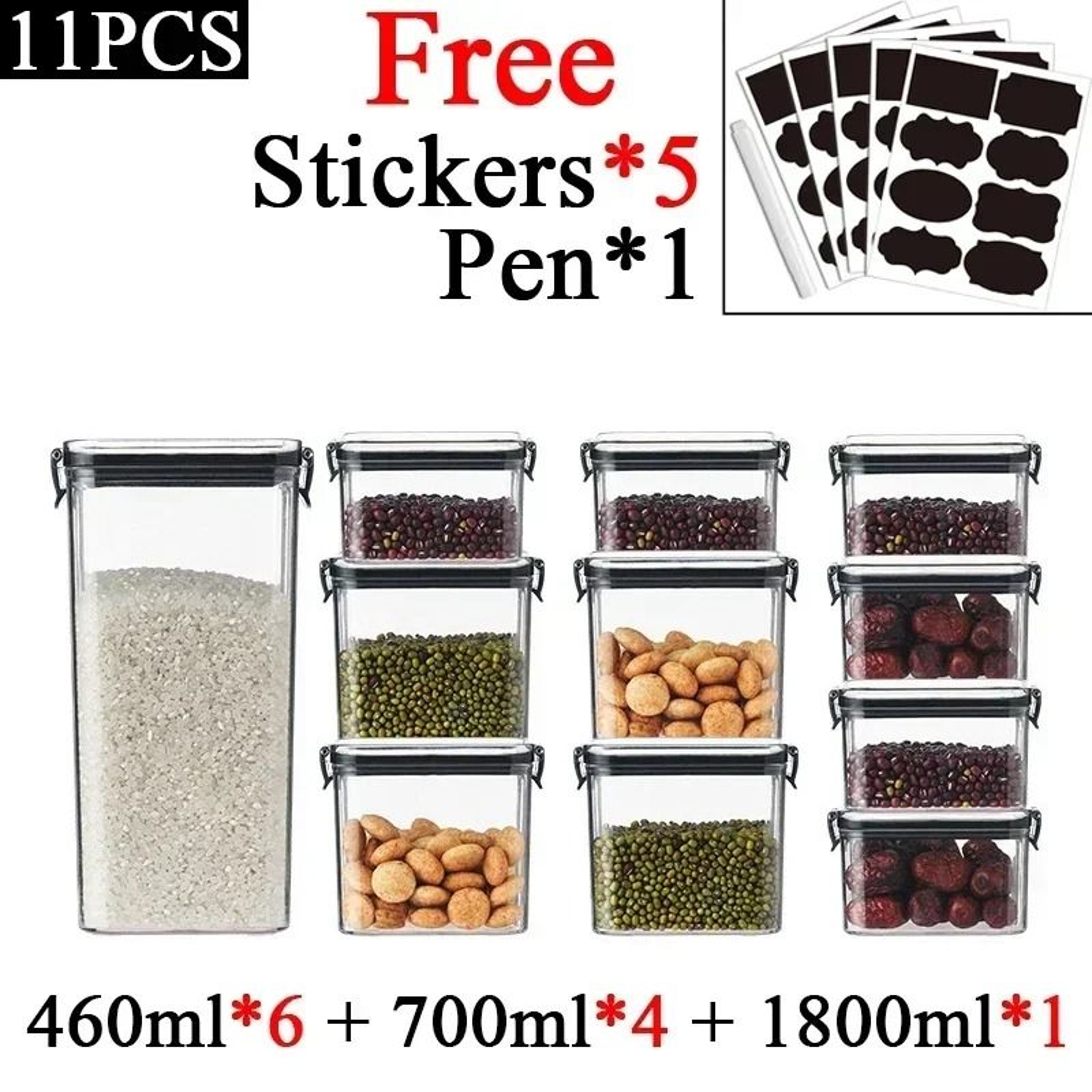 Stackable Plastic Food Storage Jars For Pantry Dry Goods 22