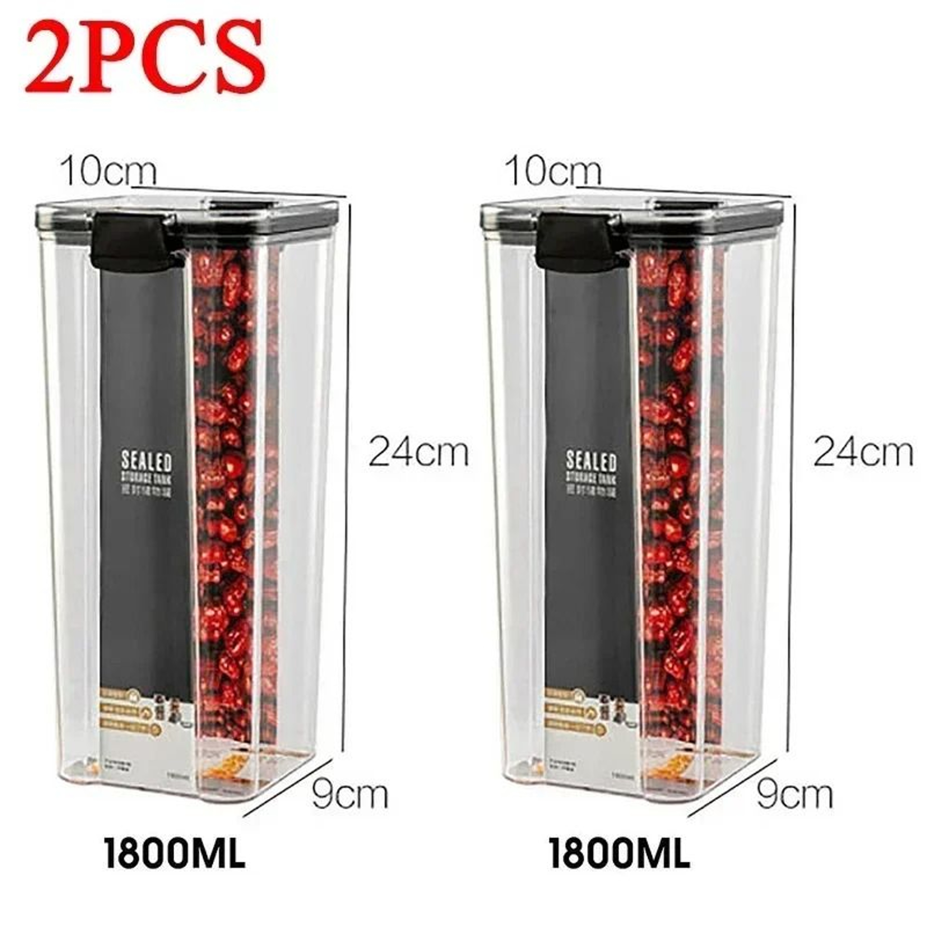 Stackable Plastic Food Storage Jars For Pantry Dry Goods 8