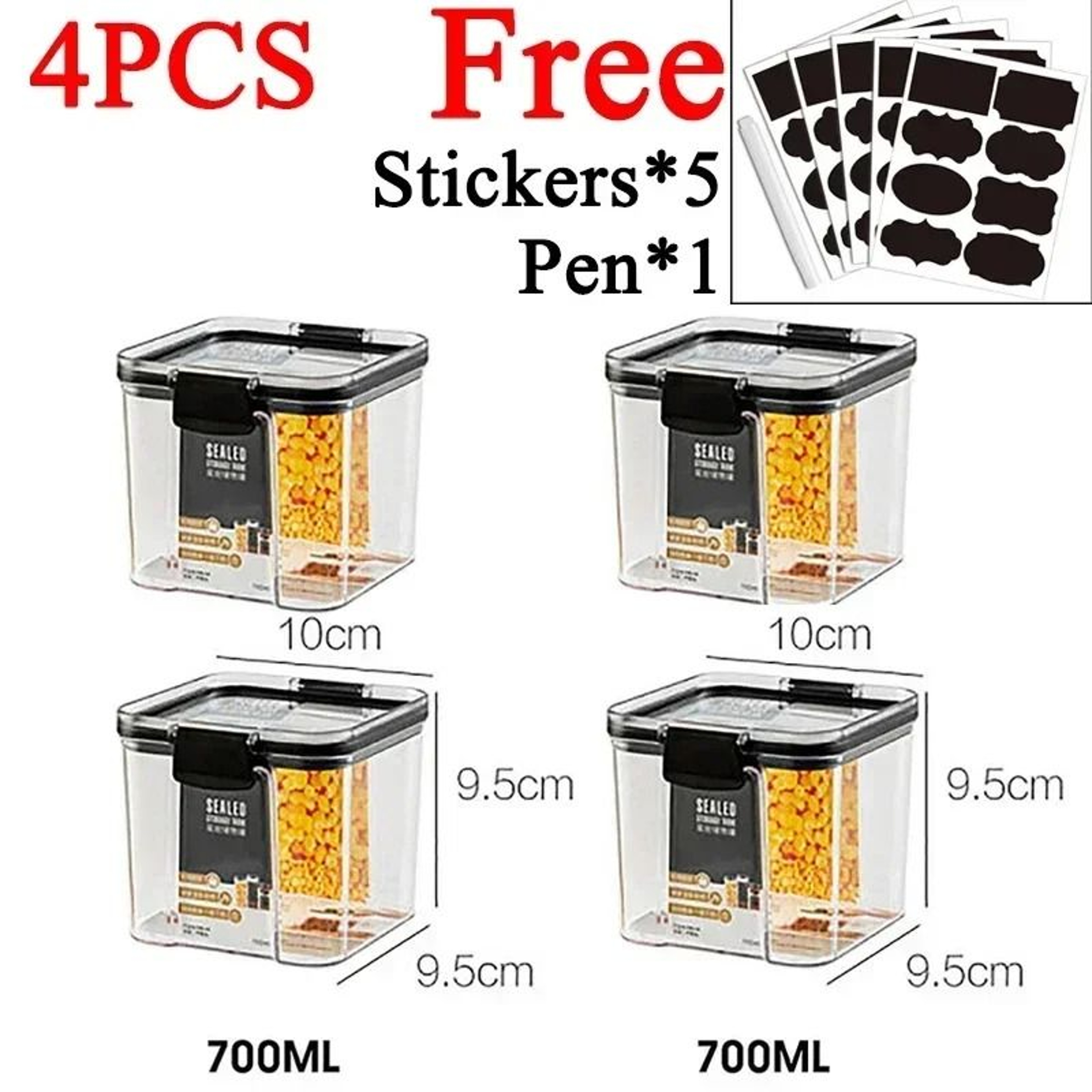 Stackable Plastic Food Storage Jars For Pantry Dry Goods 10