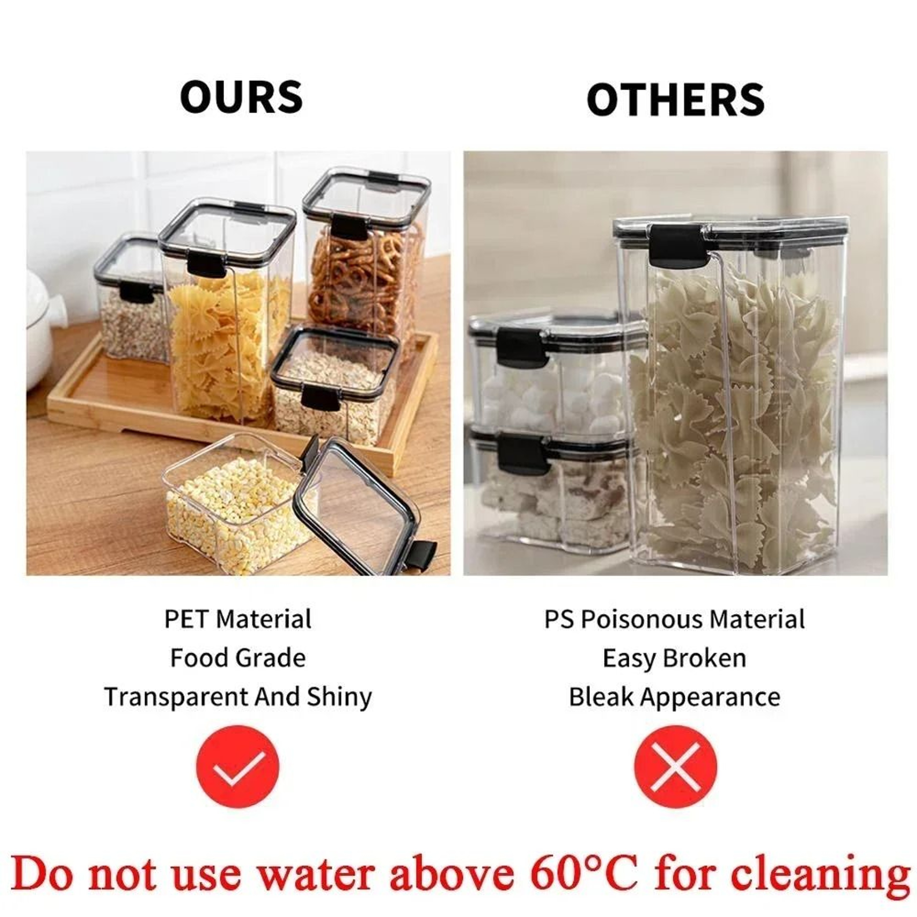 Stackable Plastic Food Storage Jars For Pantry Dry Goods 25