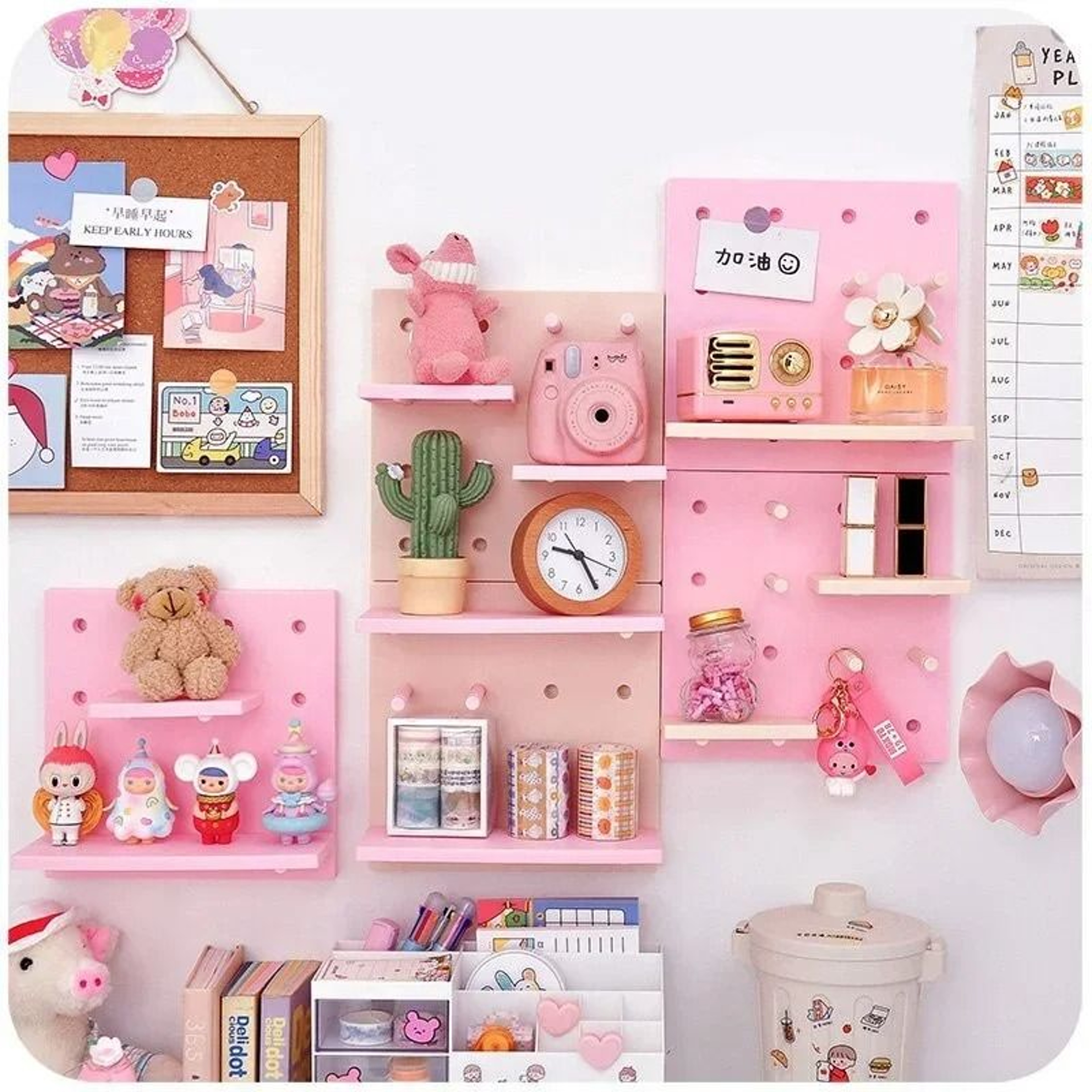 Punch Free Pegboard Wall Organizer Shelf For Home Storage 11