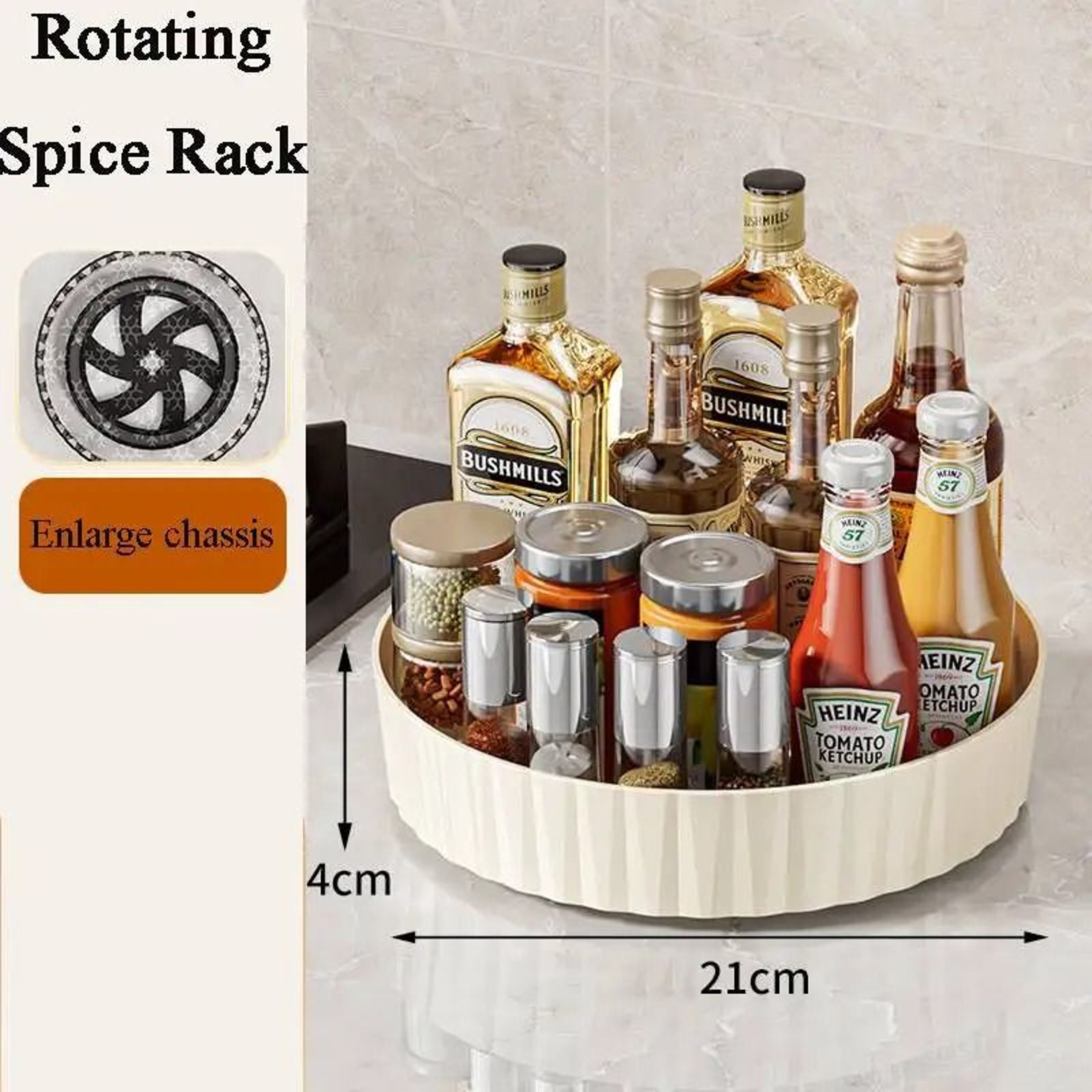 Rotating Spice Rack Organizer For Kitchen Cabinet Pantry And Vanity Storage 4