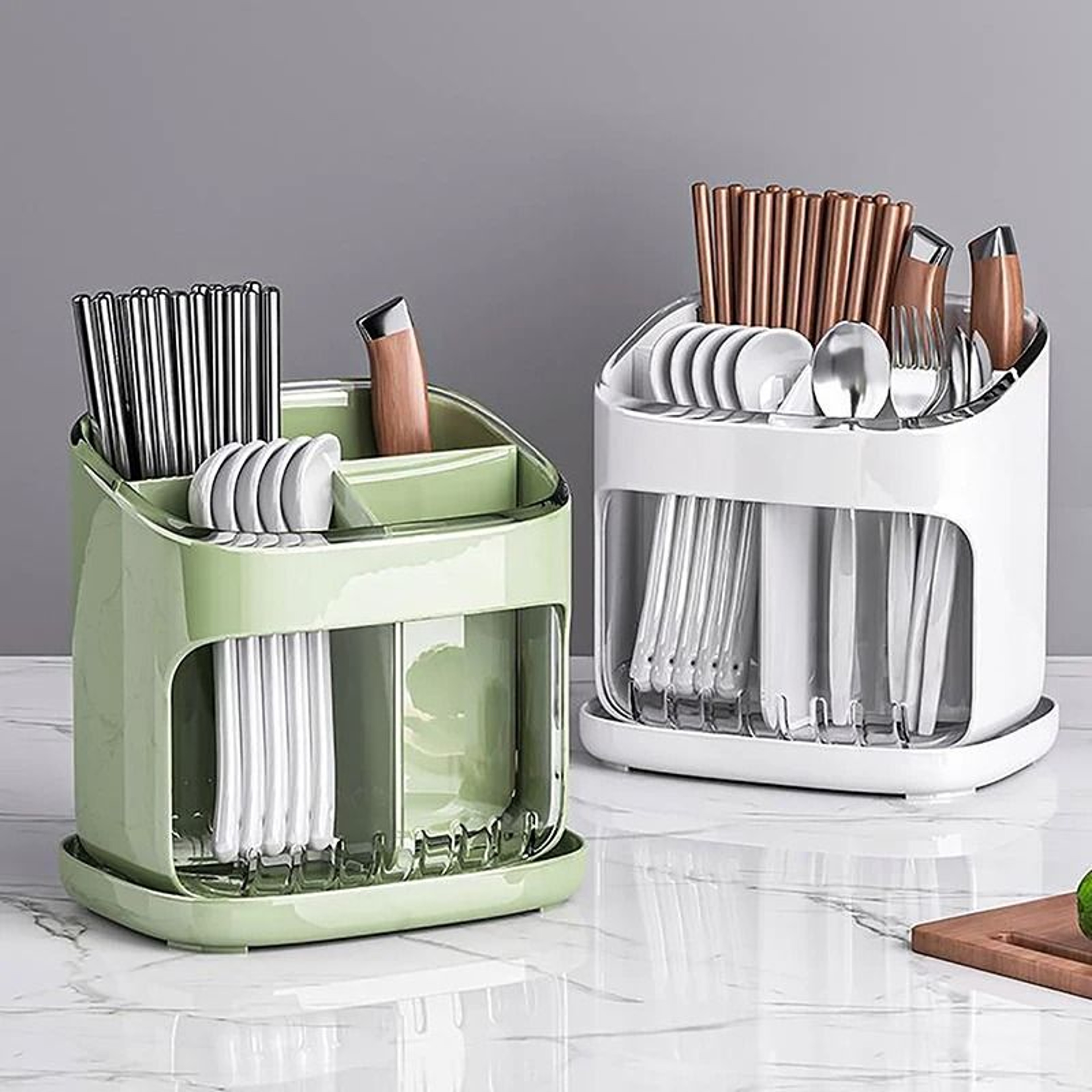Detachable Chopstick Holder Kitchen Rack With Drainage Tray 10