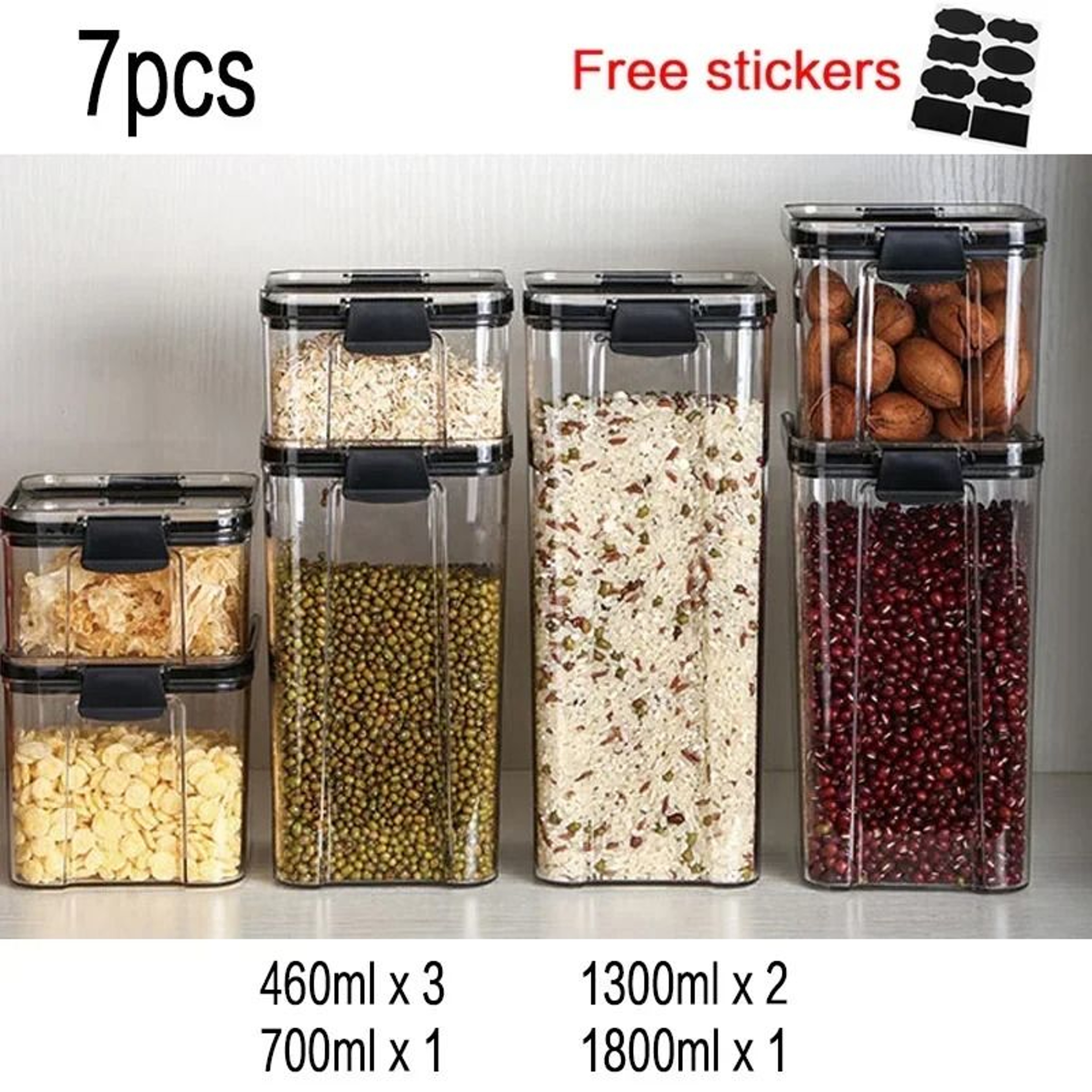 Plastic Food Storage Containers With Lids For Cereal And Pantry Organization 7
