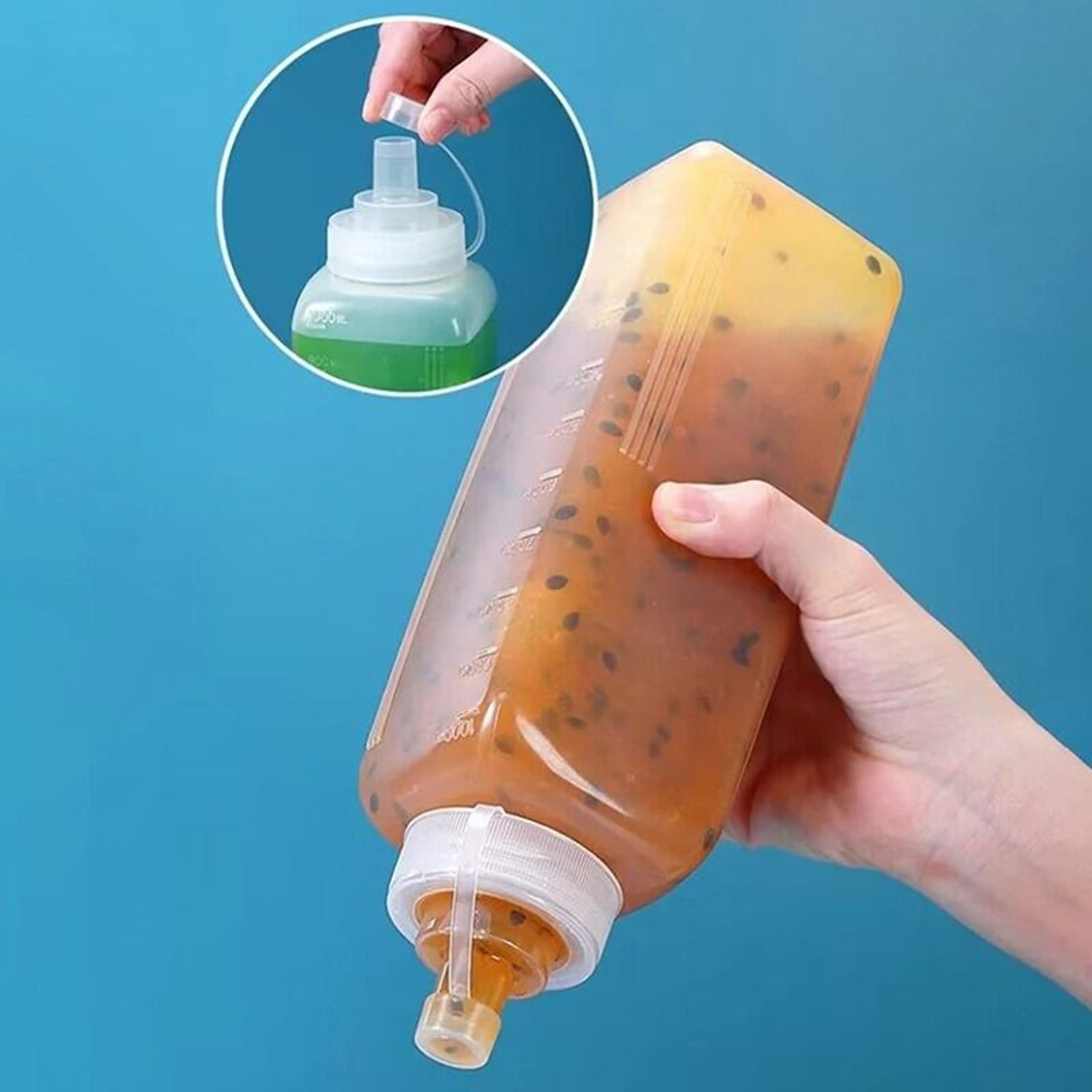 Large Mouth Squeeze Sauce Bottle For Condiments And Olive Oil 6