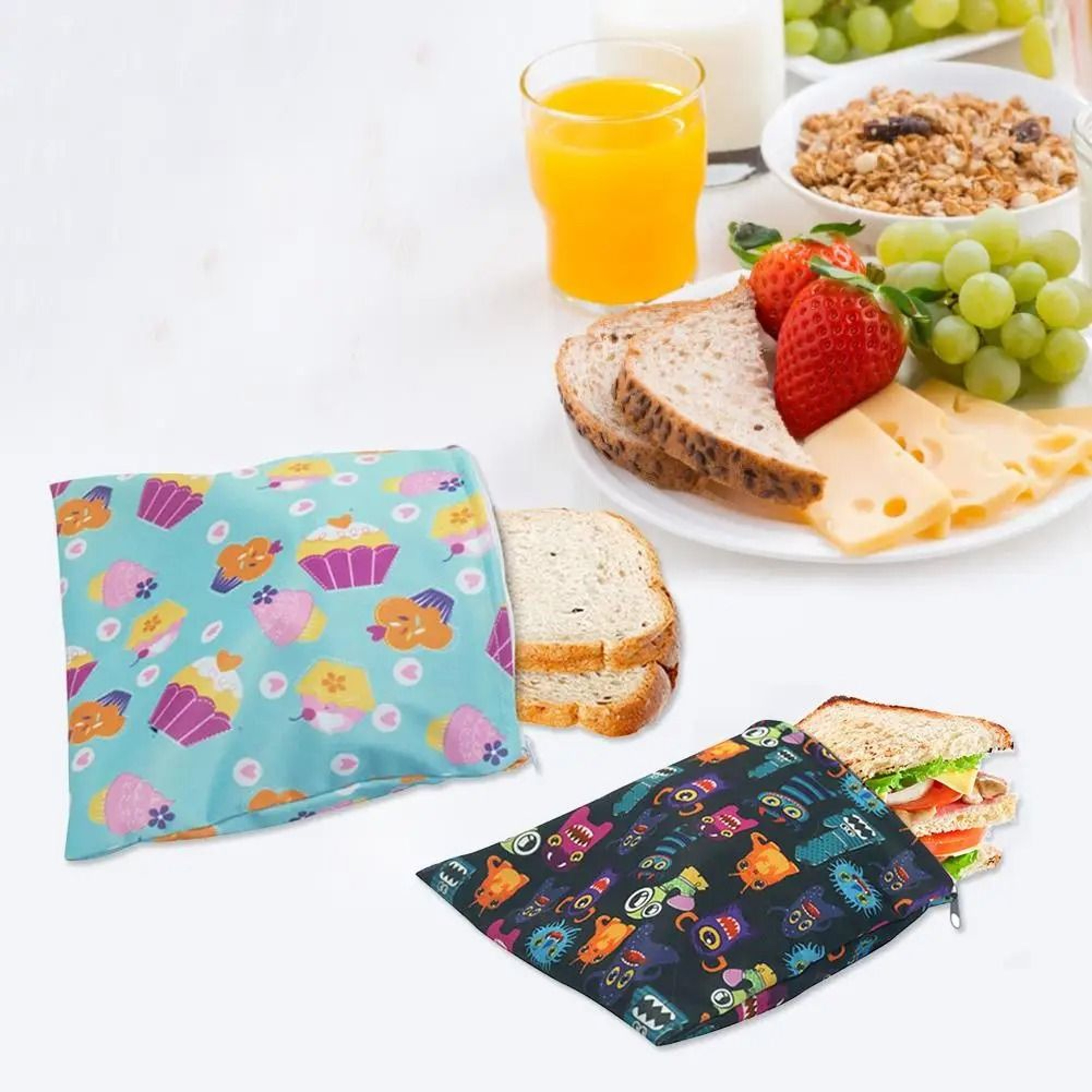 3 Piece Reusable Food Storage Bags For Sandwiches Snacks And Freezer Storage 4