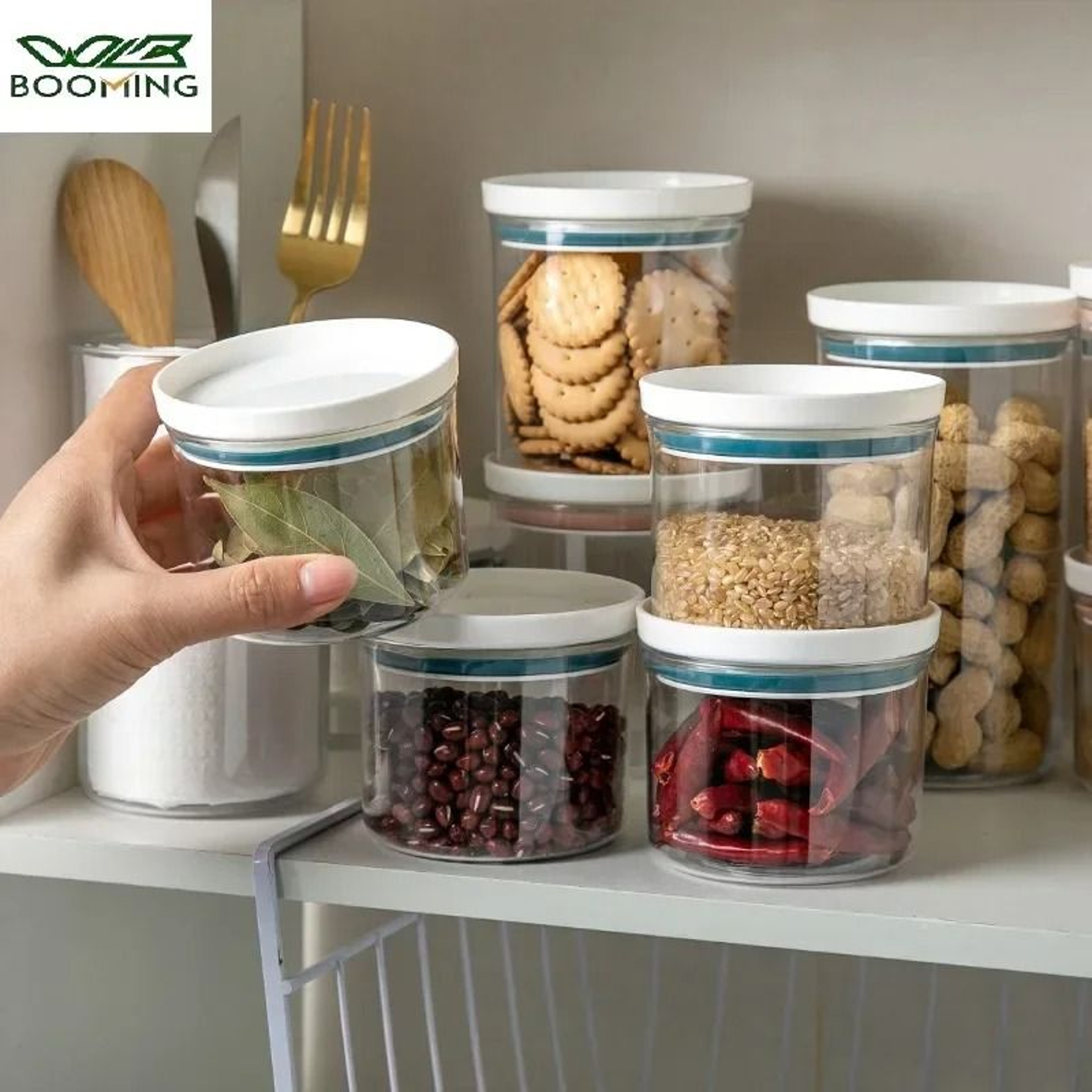 Transparent Sealed Storage Jar For Grains Snacks And Kitchen Organization 8