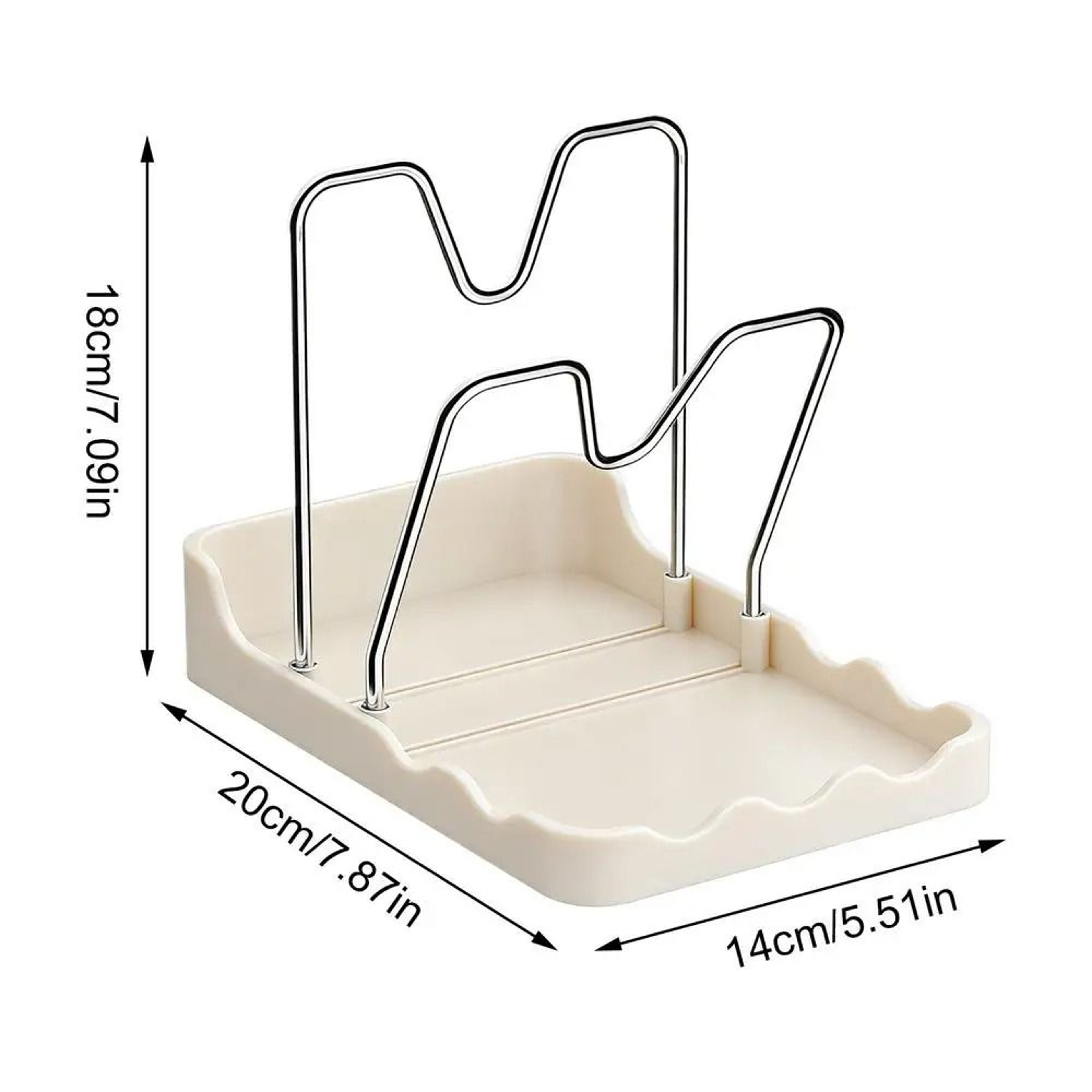 Double Layer Pan Lid Organizer With Non Slip Tray For Kitchen Storage 2