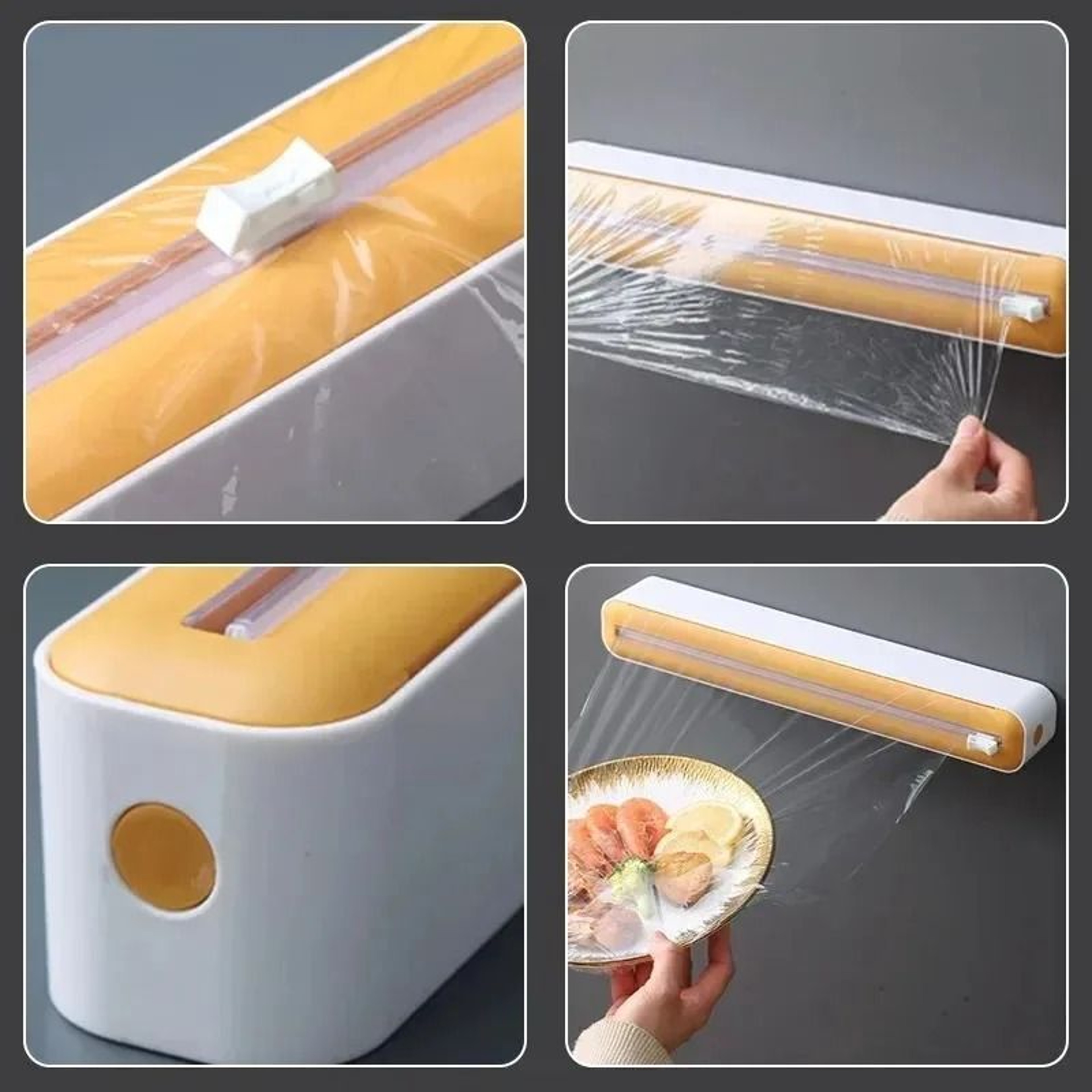 Kitchen Cling Film Cutter Box For Plastic Wrap Foil And Food Storage 10