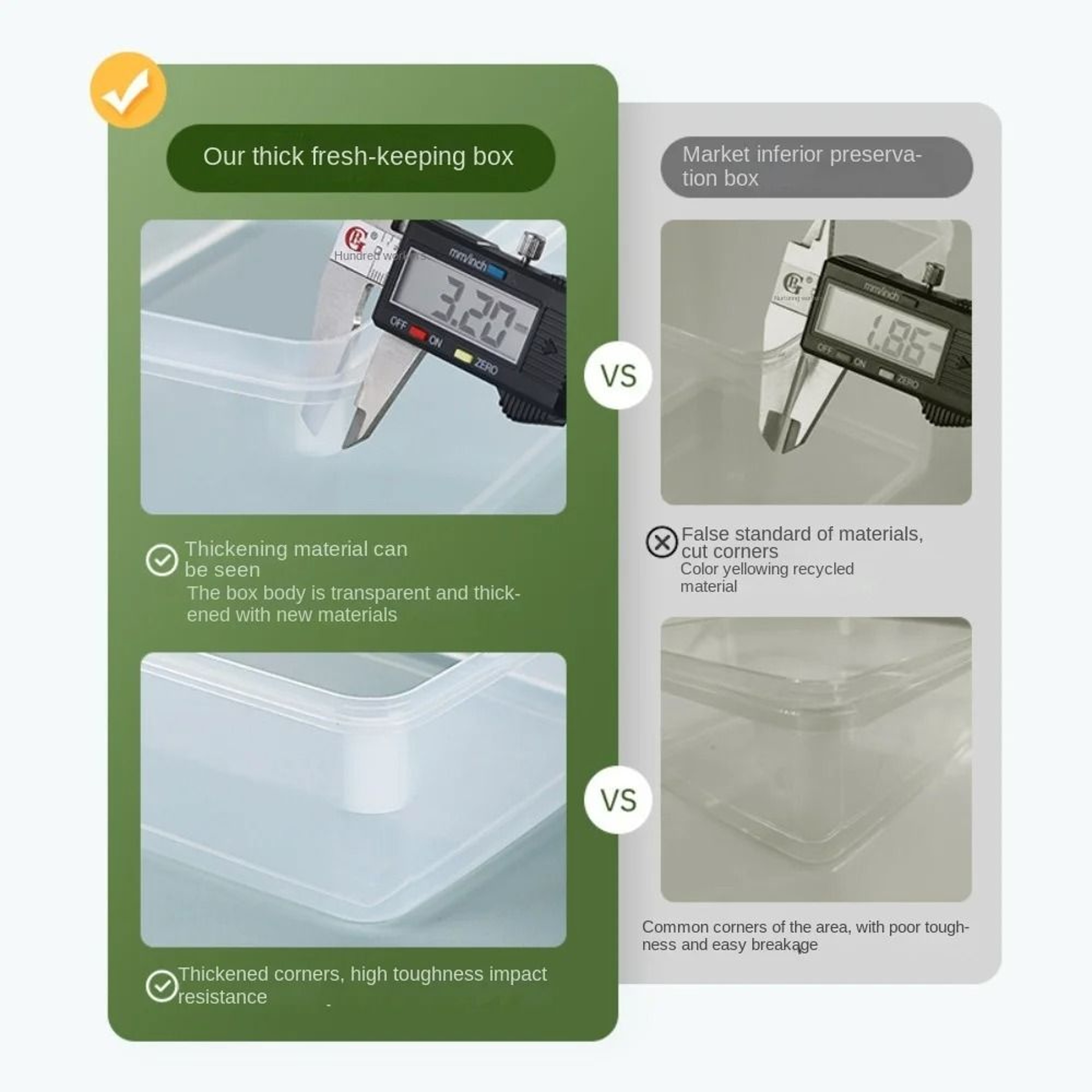 Transparent Rectangular Food Storage Box For Kitchen And Refrigerator Organization 7