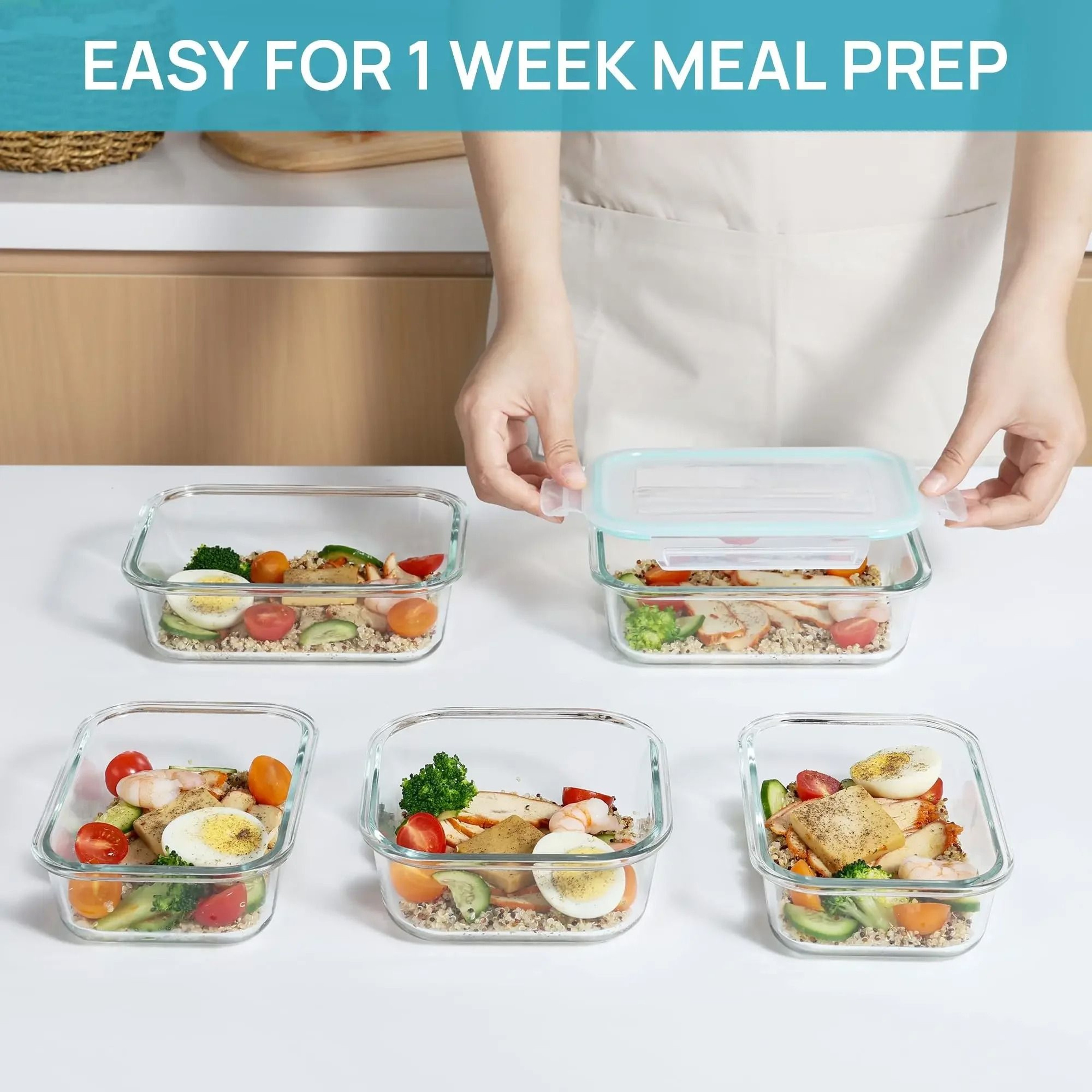 Glass Lunch Box Food Storage Container For Meal Prep And Bento Meals 6