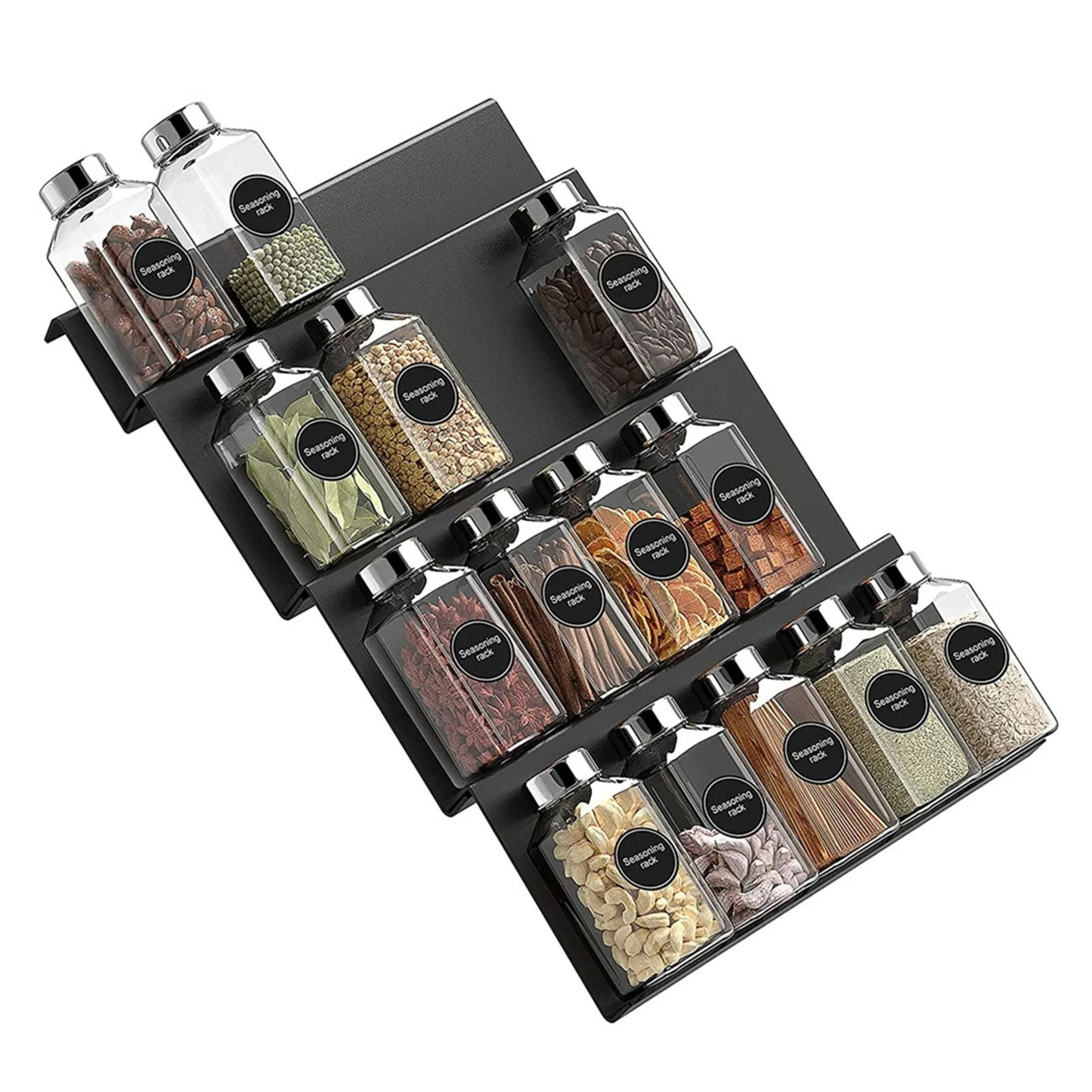 Expandable Acrylic Spice Rack Drawer Organizer For Kitchen Pantry Seasoning Storage 0