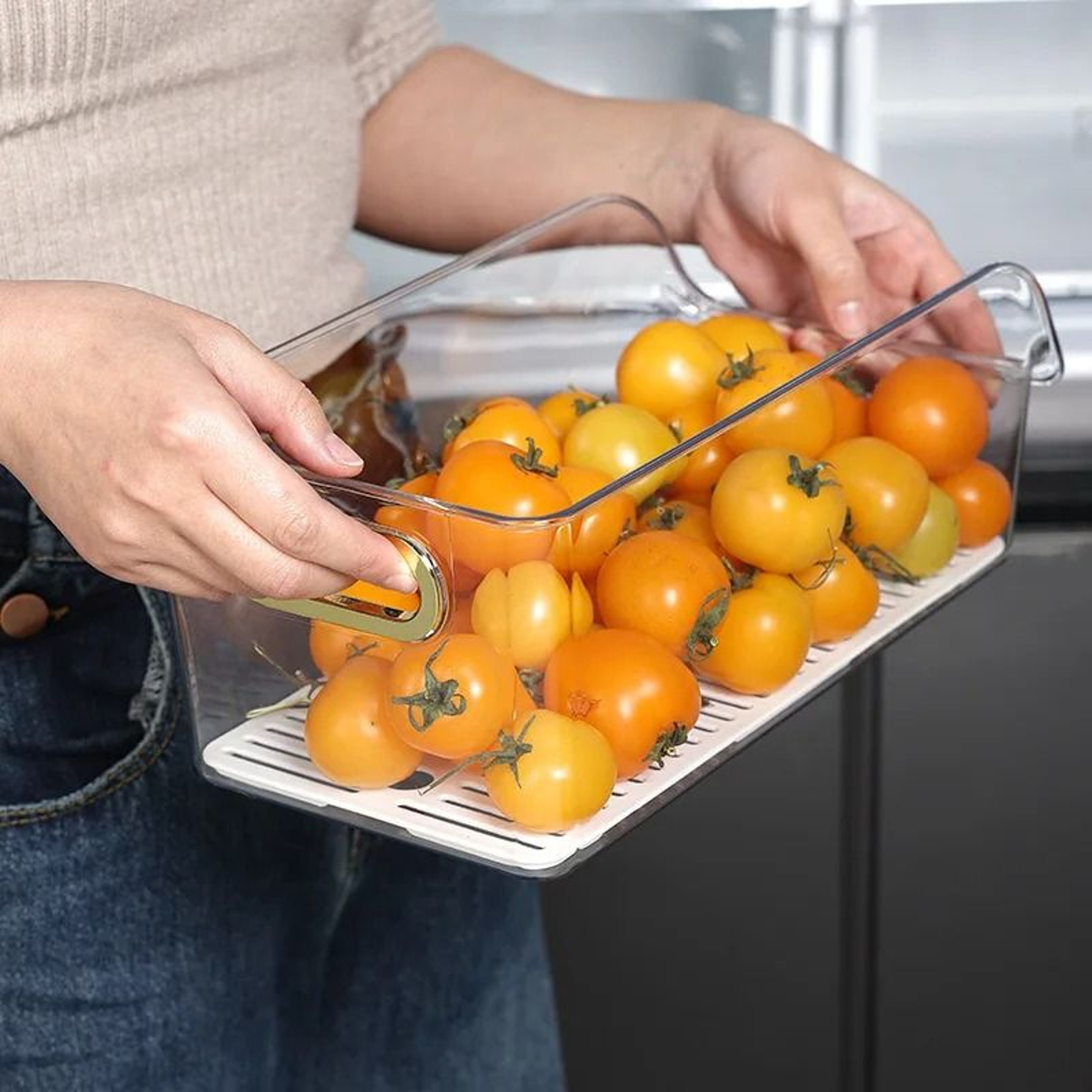 Refrigerator Storage Drawer Box For Fruit Vegetable Egg Kitchen Organization 7