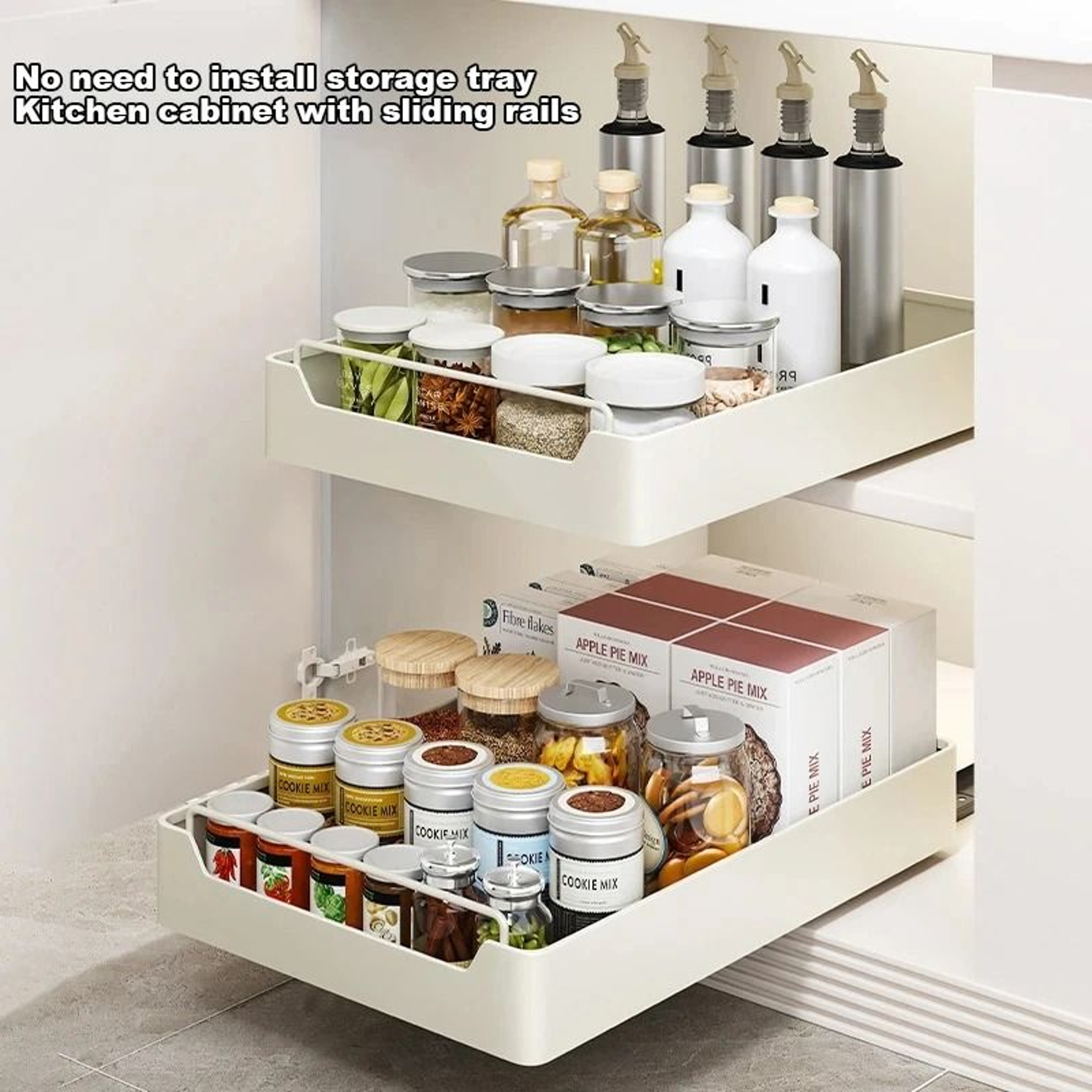 Pull Out Cabinet Organizer Basket For Pantry Storage 10