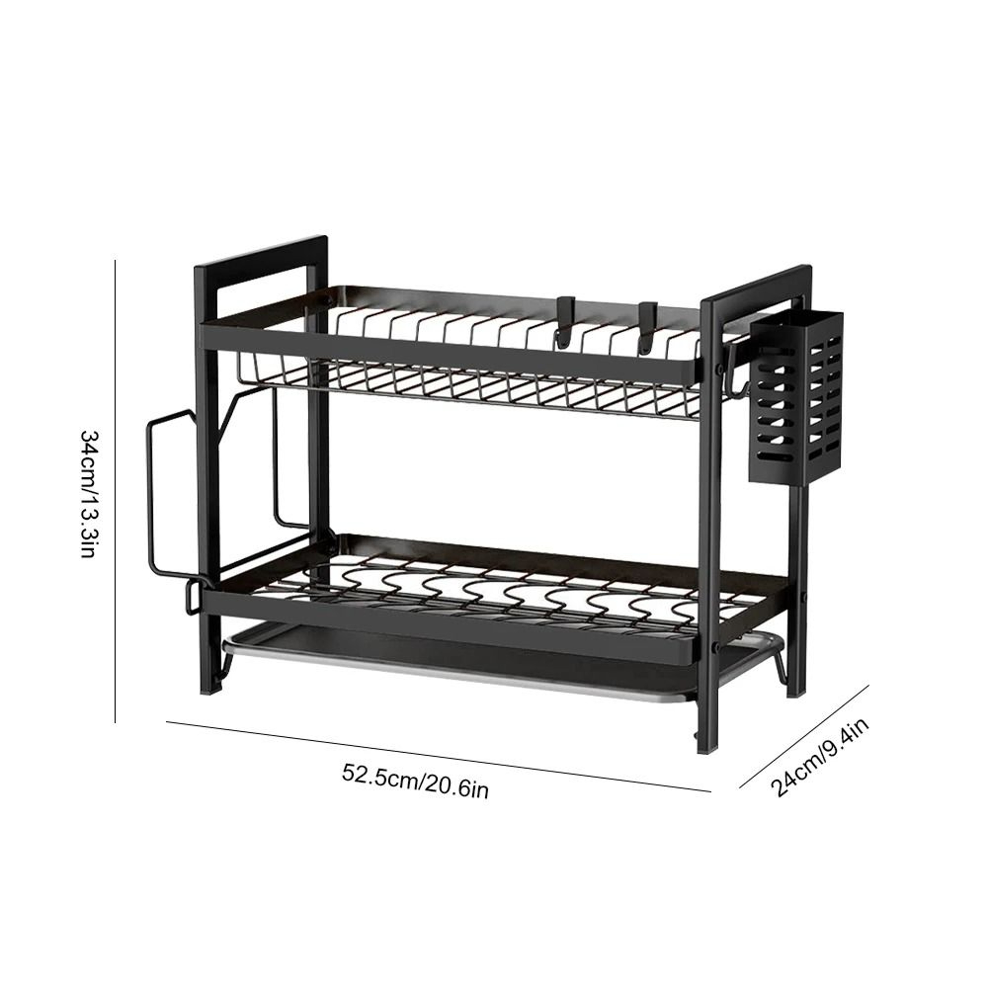 Adjustable Dish Drying Rack With Drainboard 9